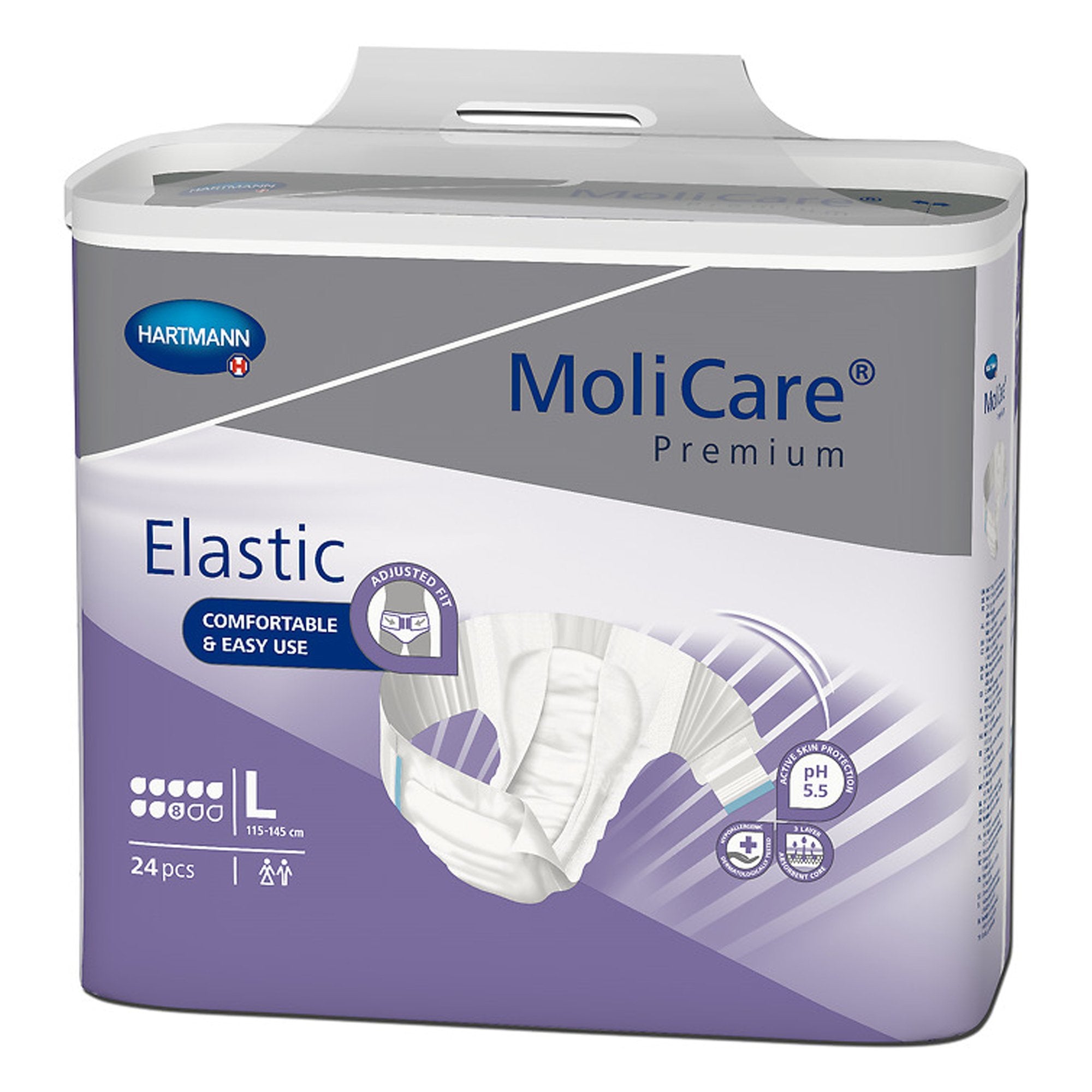 MoliCare® Premium Elastic Incontinence Brief, 8D, Large (72 Units)