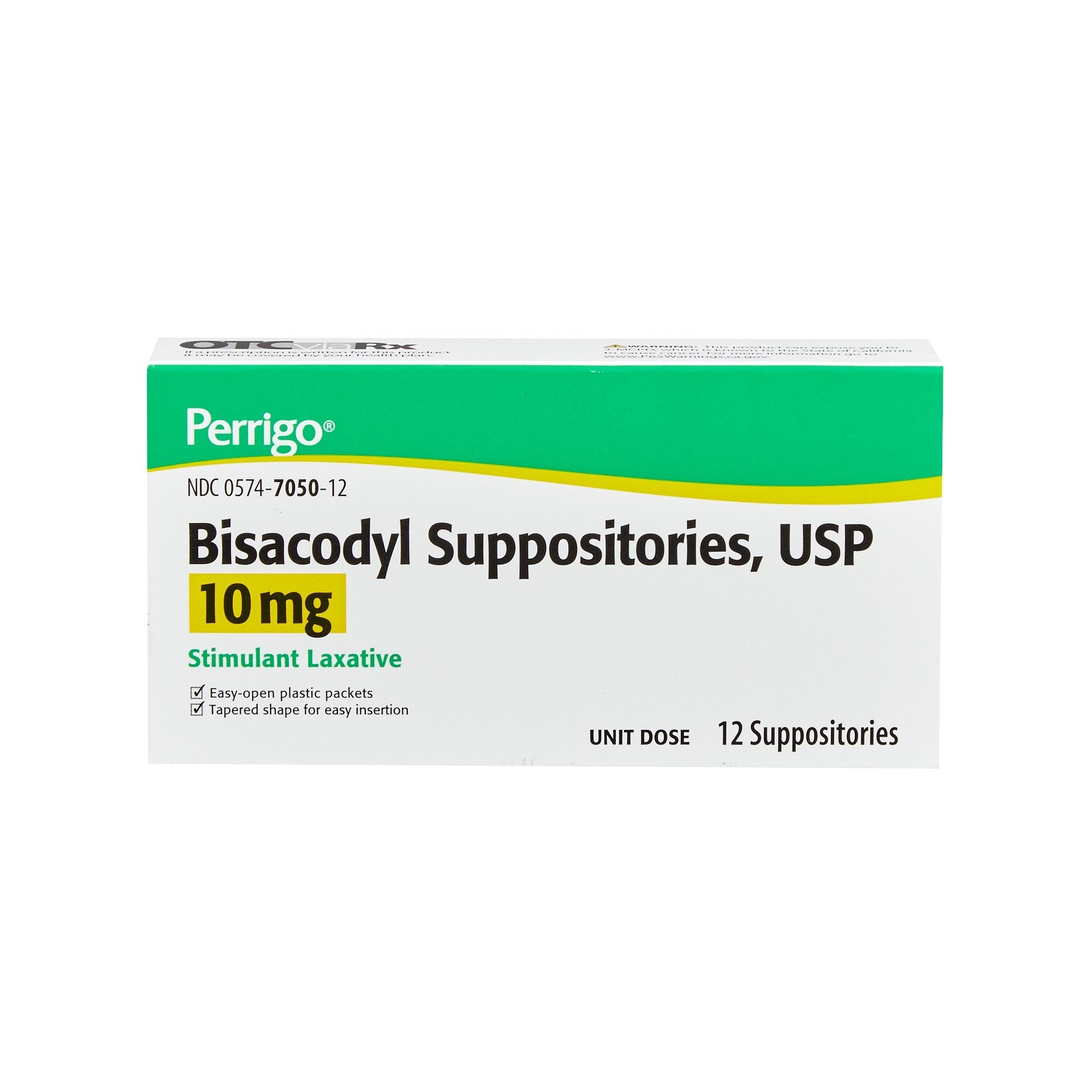 Perrigo® Bisacodyl Suppository Laxative (12 Units)