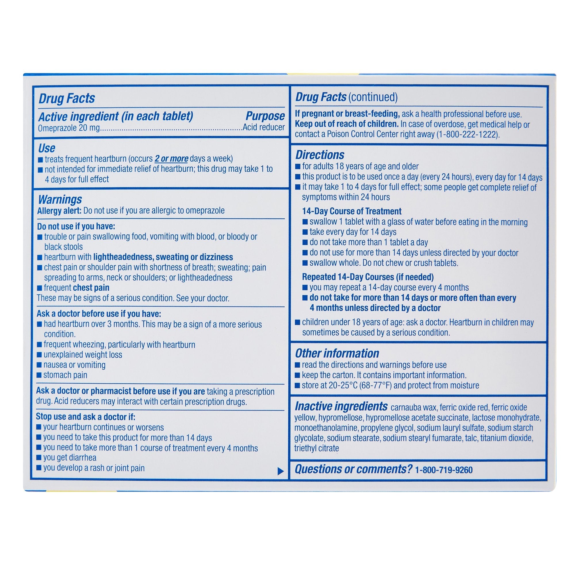 Sunmark® Omeprazole 20mg Delayed-Release Antacid, 42 Tablets