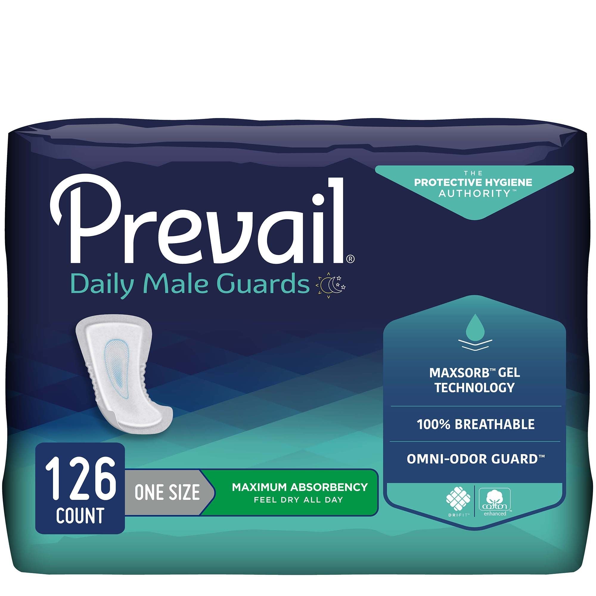 Prevail® Daily Male Guards - Discreet Bladder Control Pads, 14-Pack