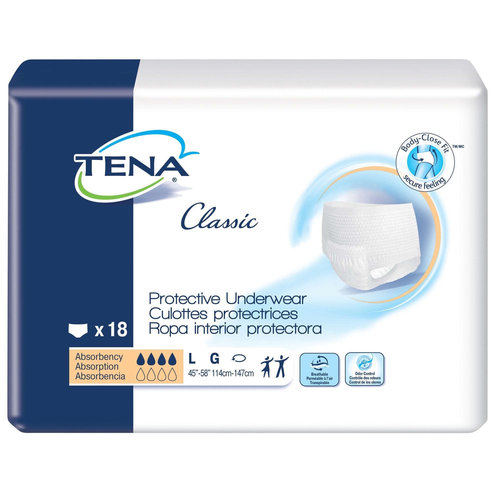 Tena® Classic Absorbent Underwear, Large (18 Units)