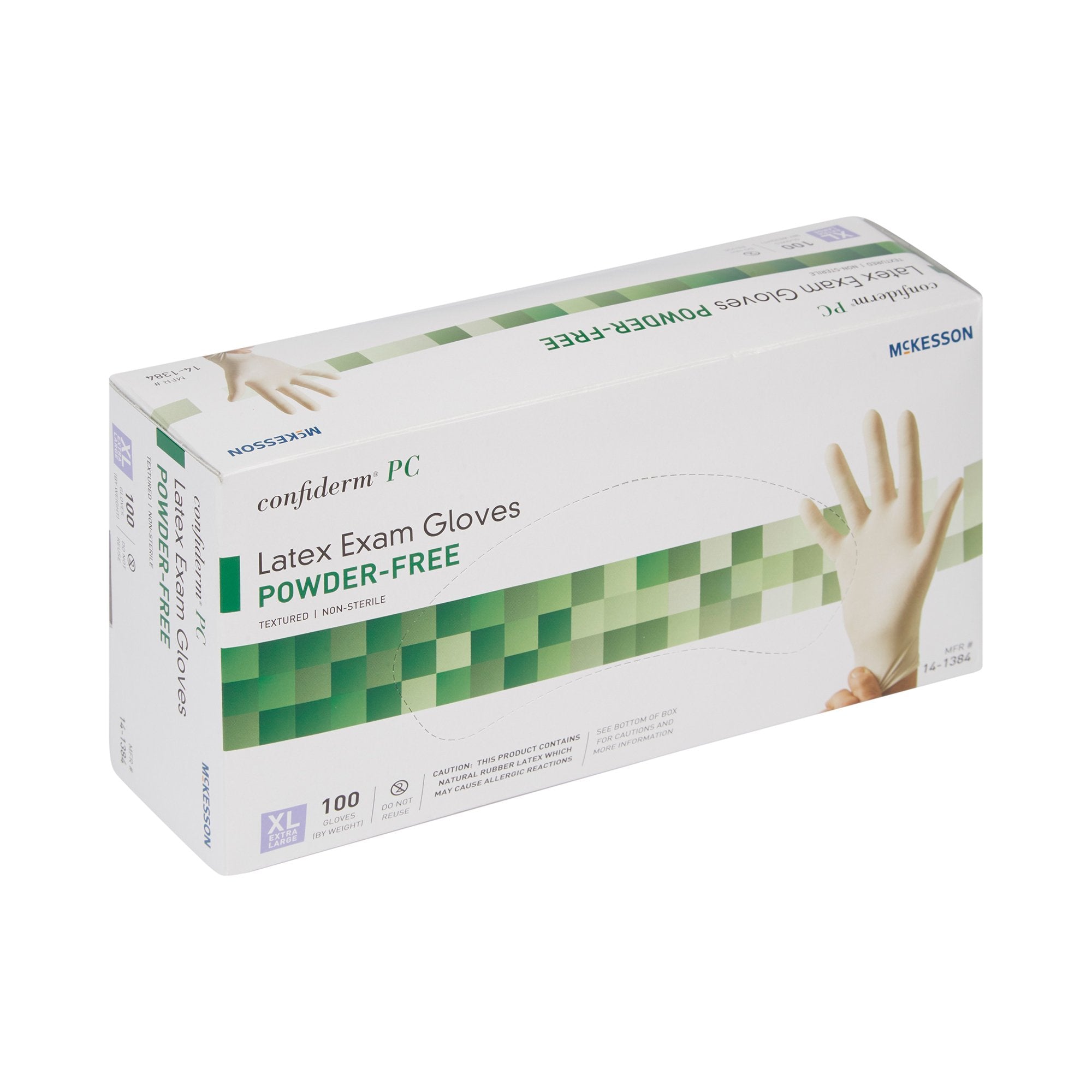 McKesson Confiderm® Latex Exam Glove, Extra Large, Ivory (100 Units)