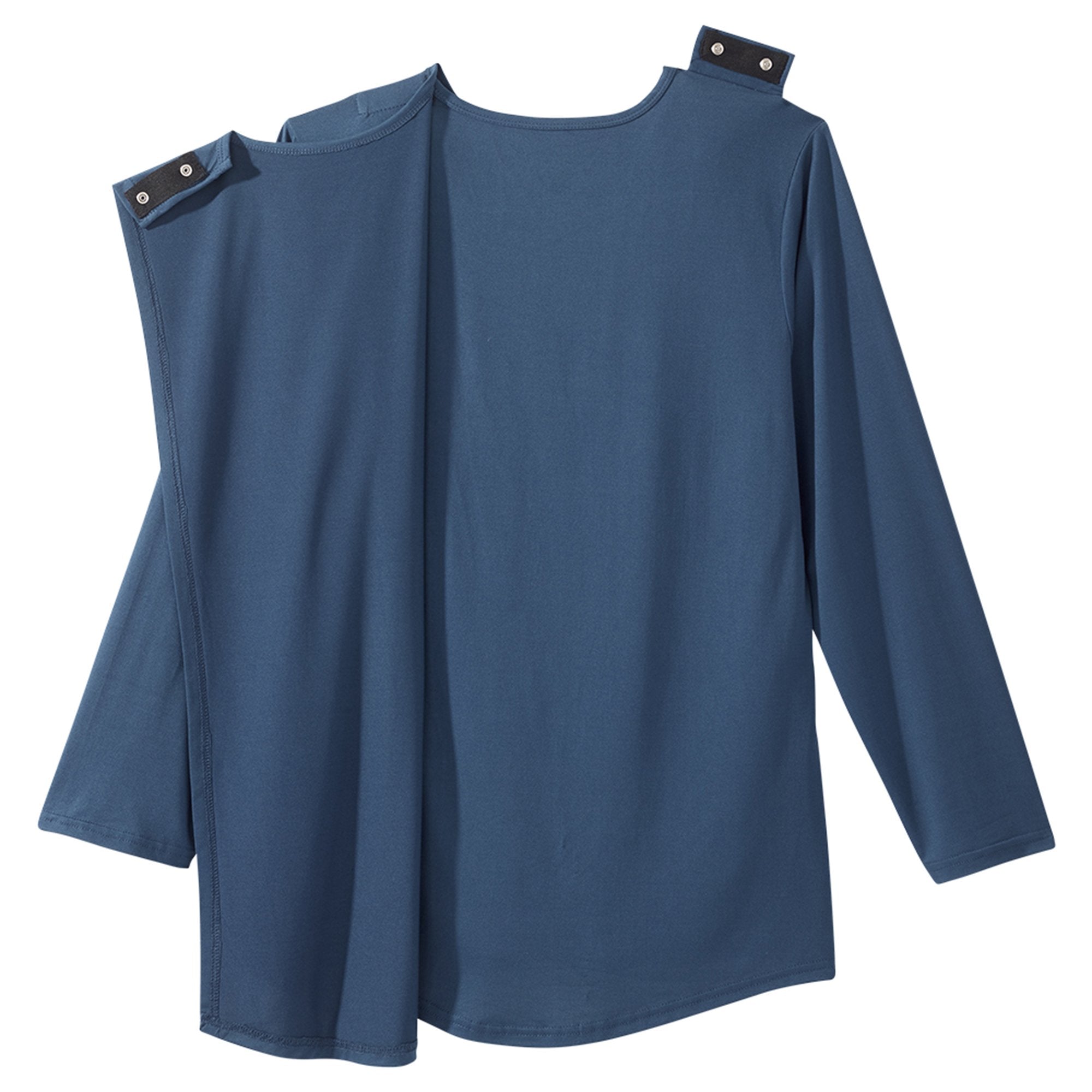 Silverts® Open Back Adaptive Shirt, Large, Navy Blue (1 Unit)