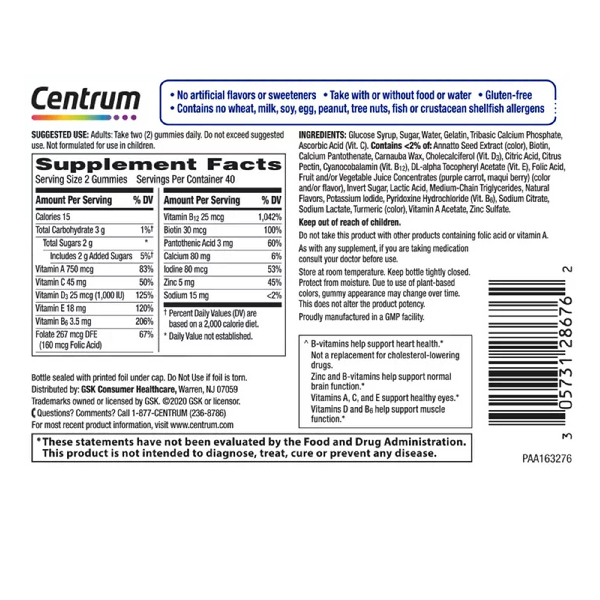 Centrum Men 50+ MultiGummies Assorted Natural Fruit Flavors (1 Unit)