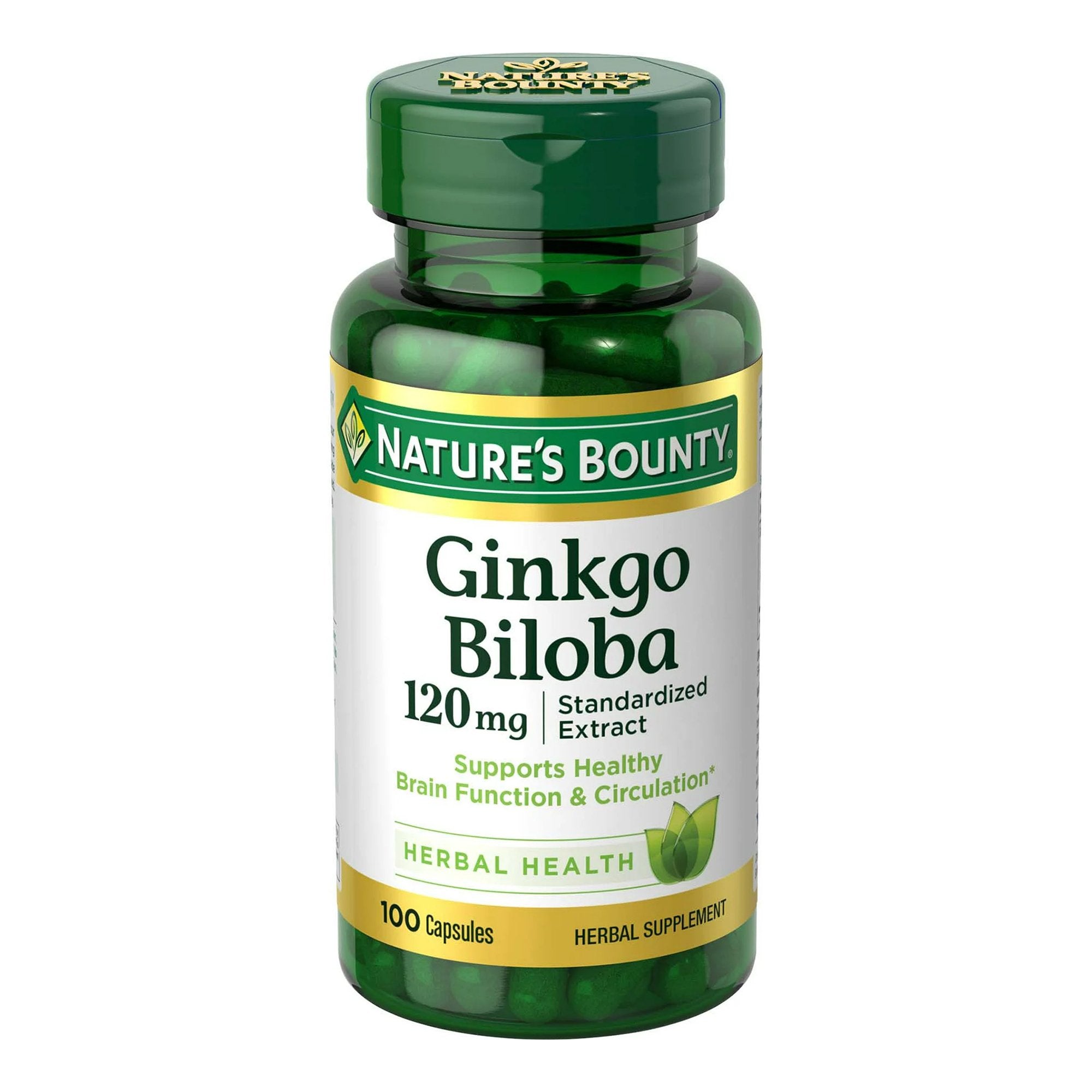 Dietary Supplement Nature's Bounty® Ginkgo Biloba 120 mg Strength Capsule 100 per Bottle (1 Unit)