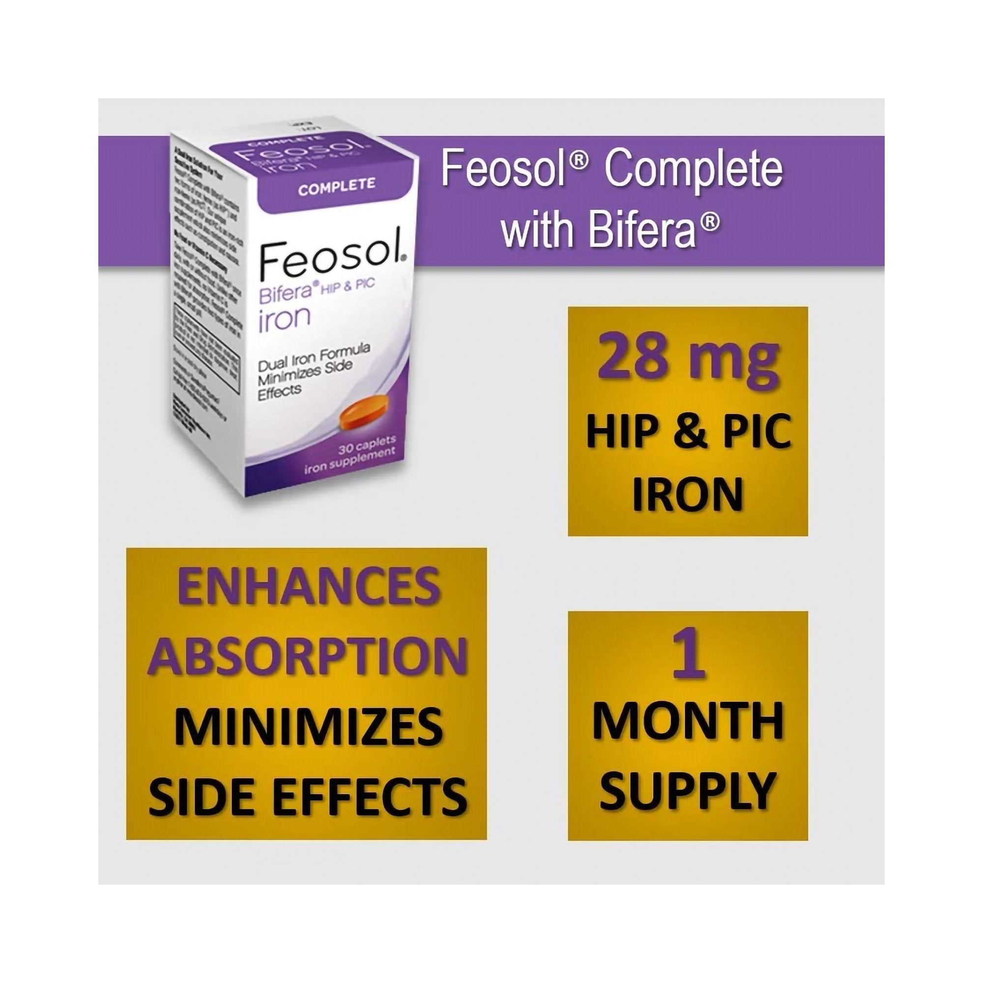 Feosol® Bifera® HIP and PIC Iron / PIC / HIP Mineral Supplement (1 Unit)