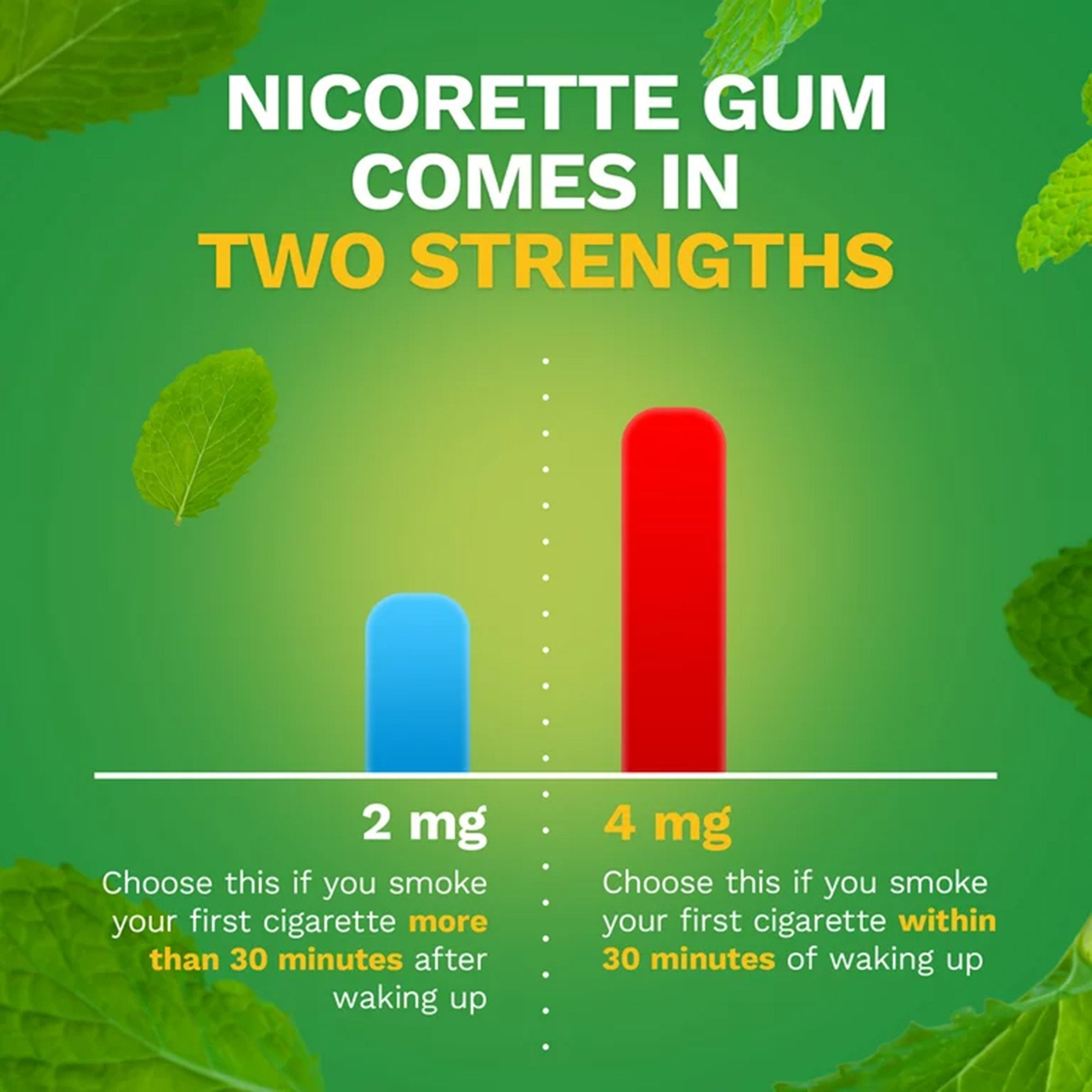 Nicorette Stop Smoking Aid Gum 4 mg Spearmint Burst with a Hint of Chamomile (100 Units)