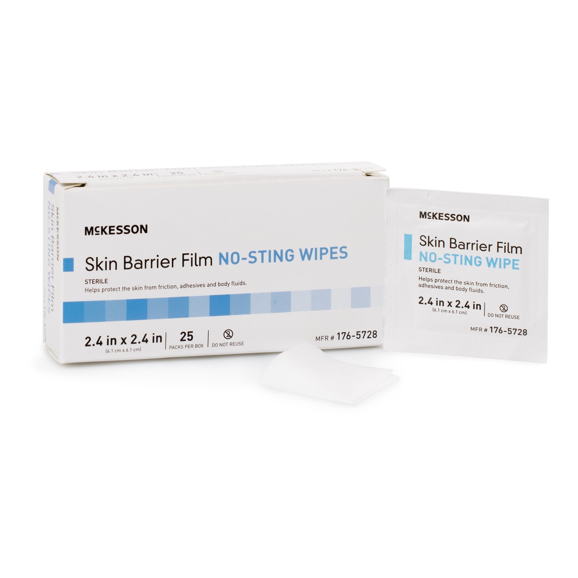 McKesson Skin Barrier Wipes - No Sting, Sterile, 25 Pack, Hexamethyldisiloxane