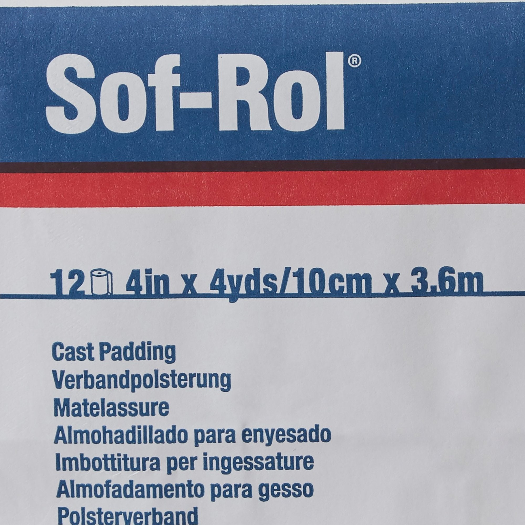 Sof-Rol® White Rayon Undercast Cast Padding, 4 Inch x 4 Yard (12 Units)