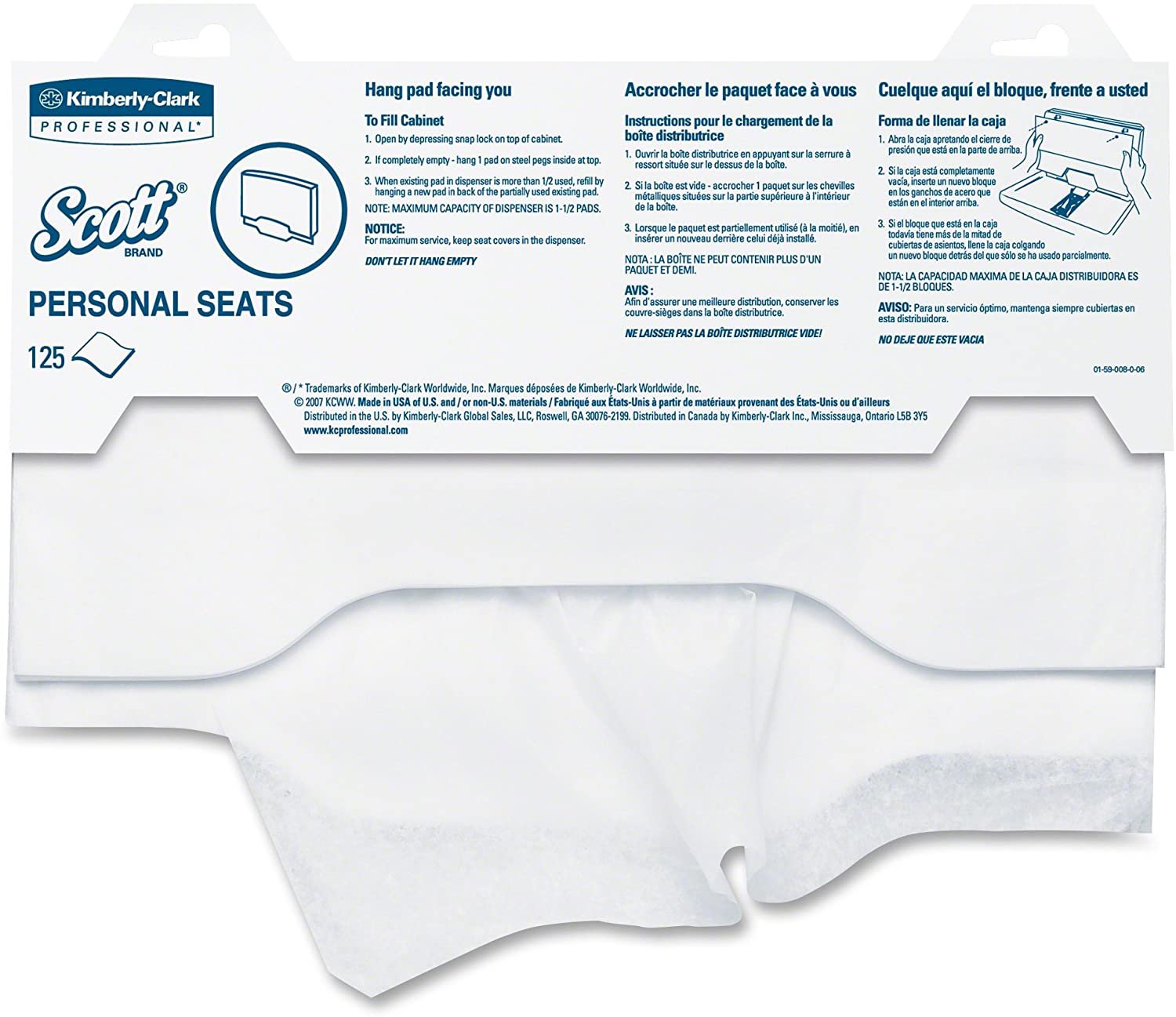 Scott® Toilet Seat Cover, 125 per Pack (24 Units)