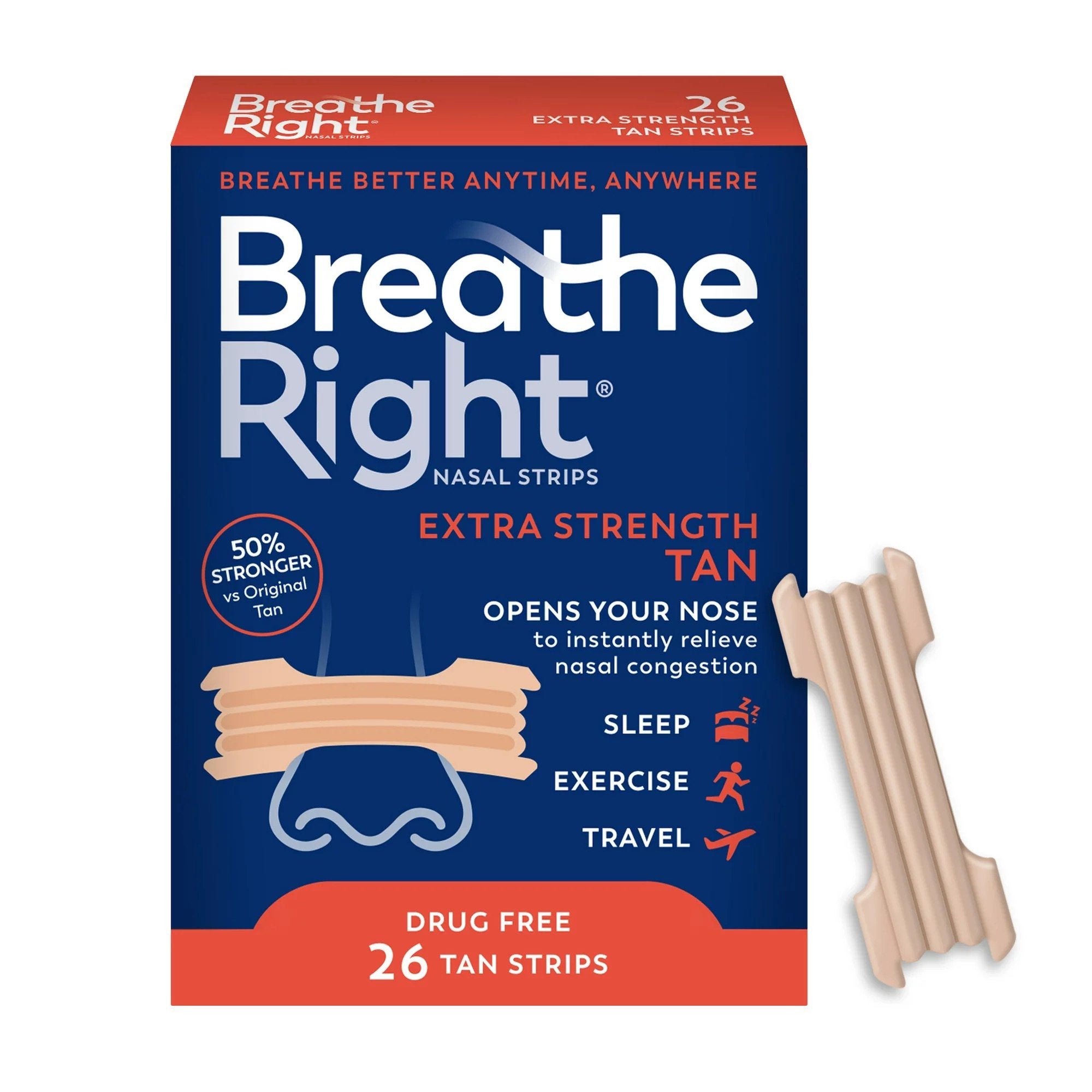 Breathe Right Nasal Strips, Extra Strength (26 Units)