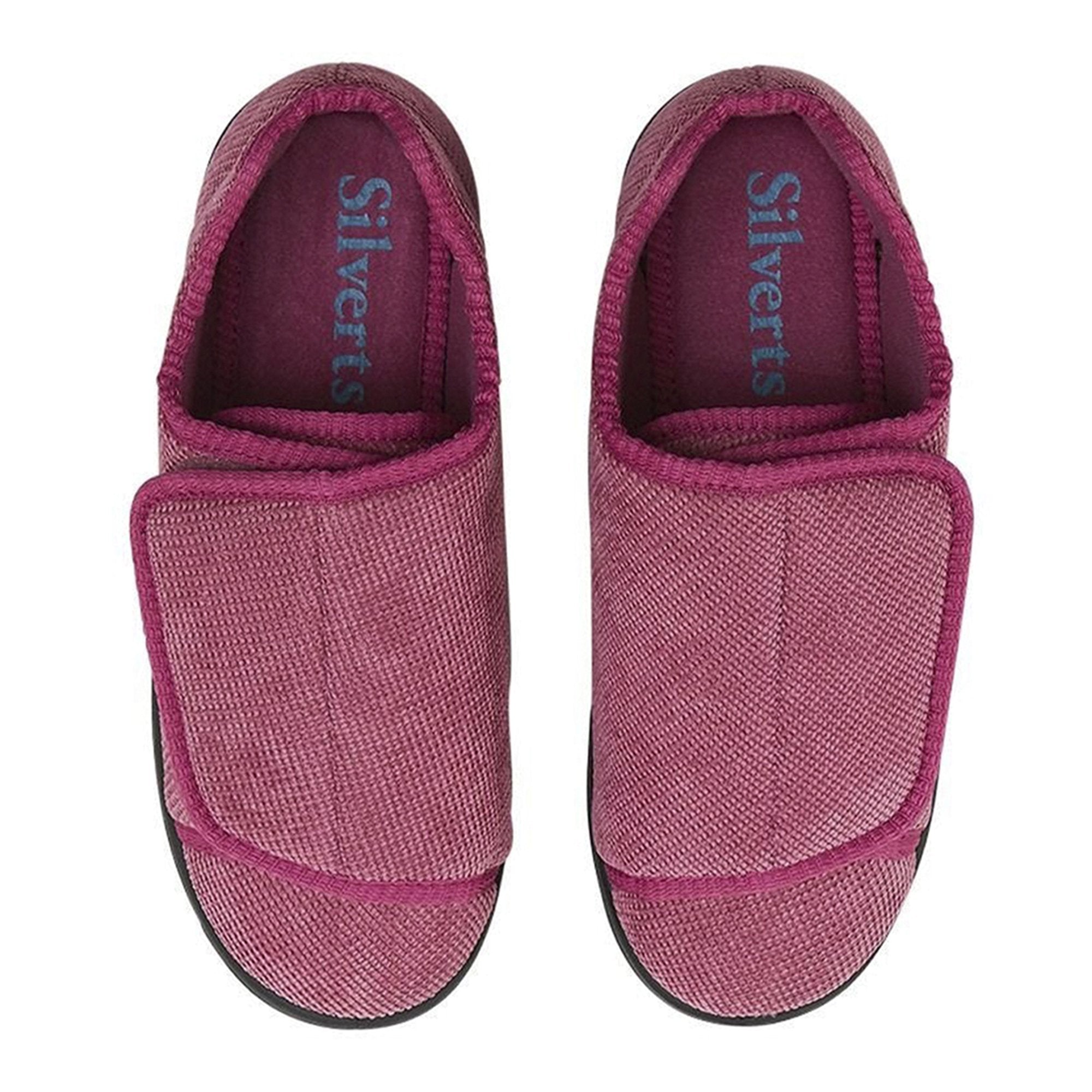 Silverts® Women's Double Extra Wide Easy Closure Slippers, Dusty Rose, Size 12 (1 Unit)