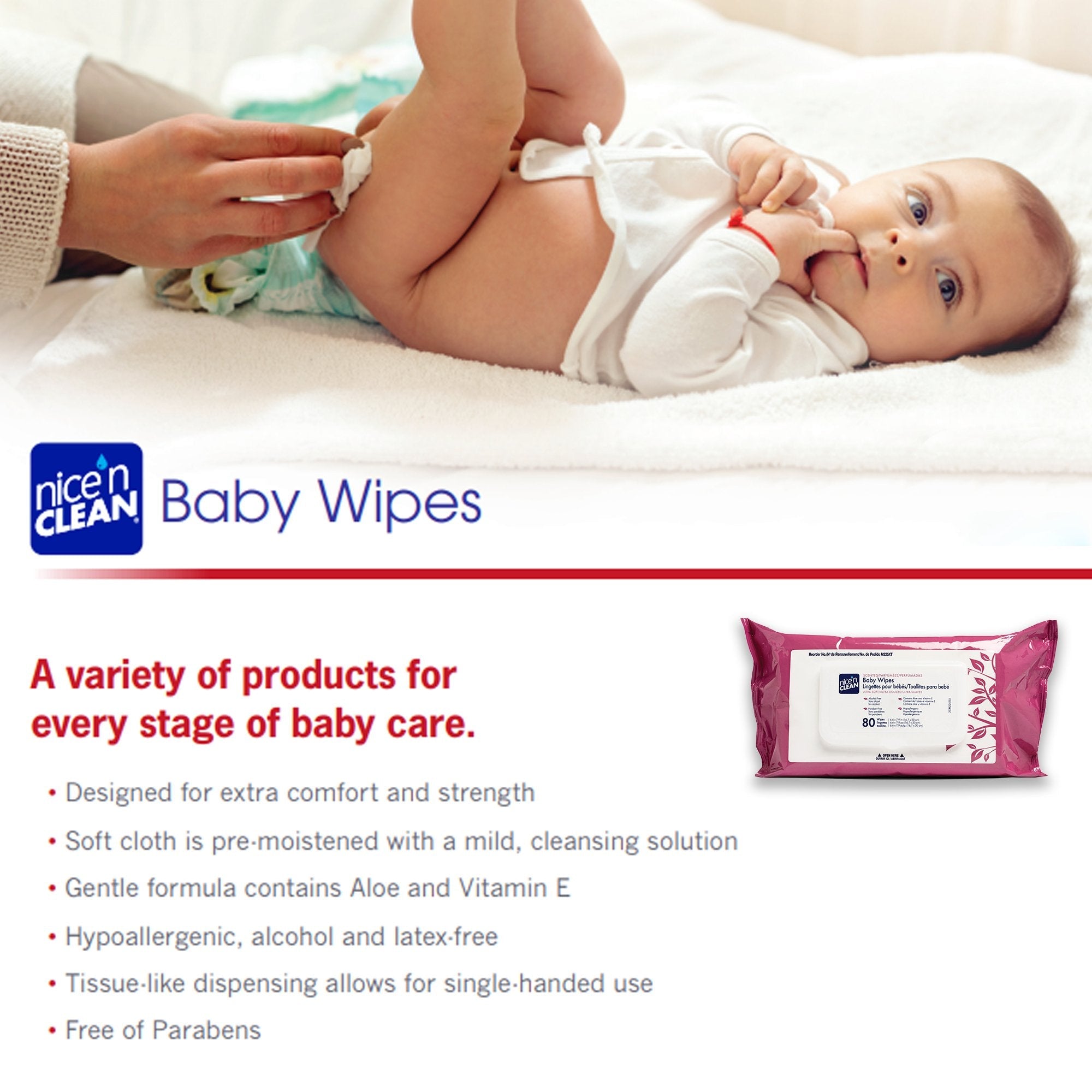 Nice’n Clean® Scented Baby Wipes, Soft Pack (960 Units)