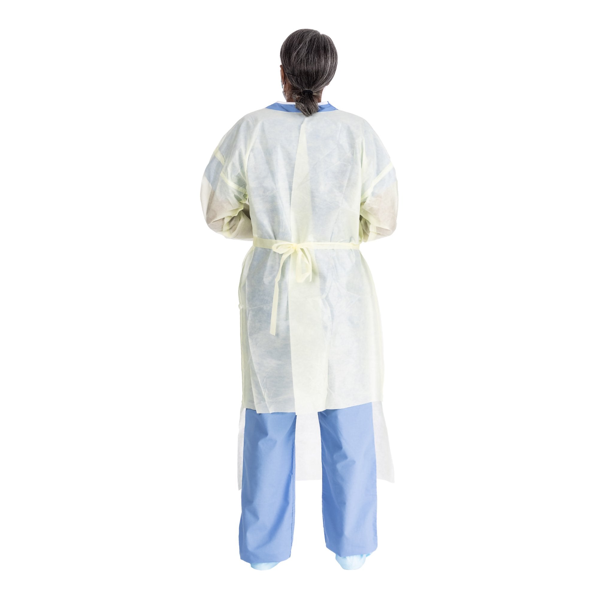 Protective Procedure Gown Halyard Basics Large Yellow NonSterile AAMI Level 2 Disposable (10 Units)