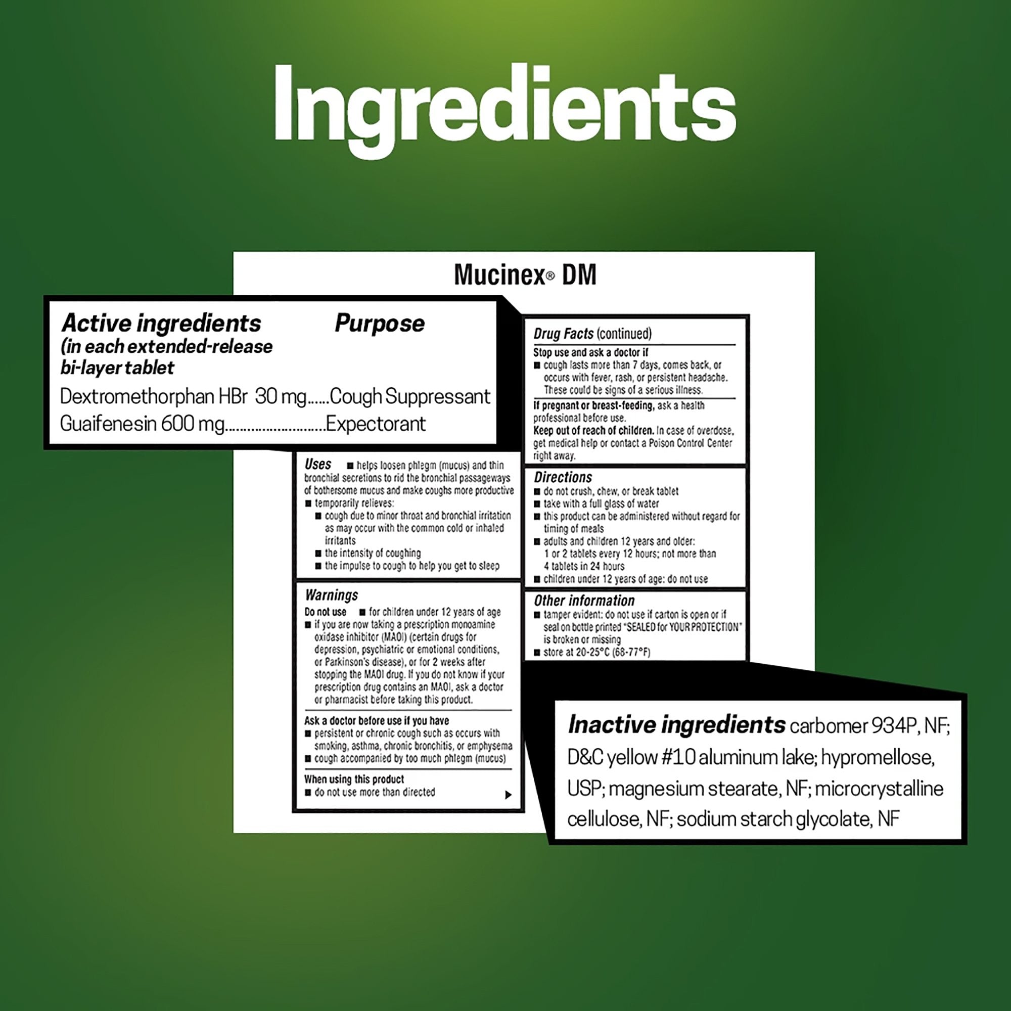 Mucinex® DM Guaifenesin / Dextromethorphan Cold and Cough Relief (40 Units)