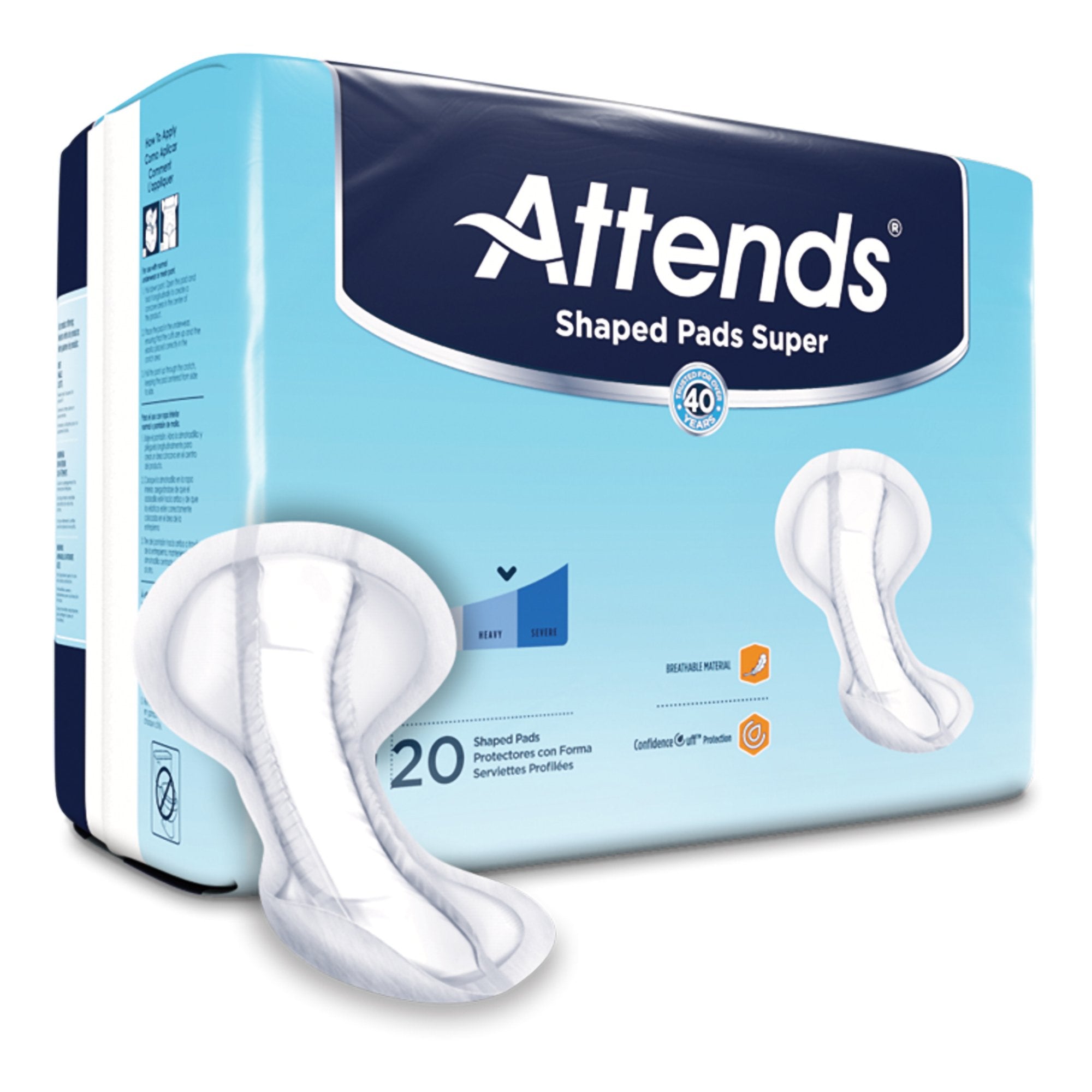 Attends® Shaped Pads Super (20 Units)