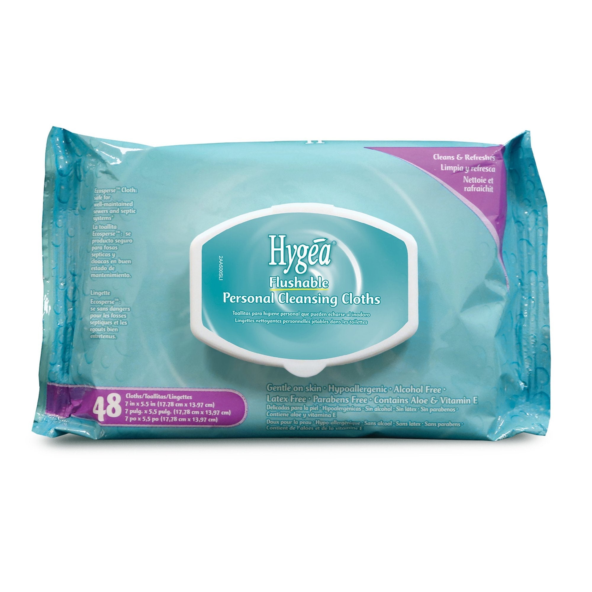 Hygea® Floral Scent Personal Cleansing Cloths – Gentle, Moisturizing, 48ct