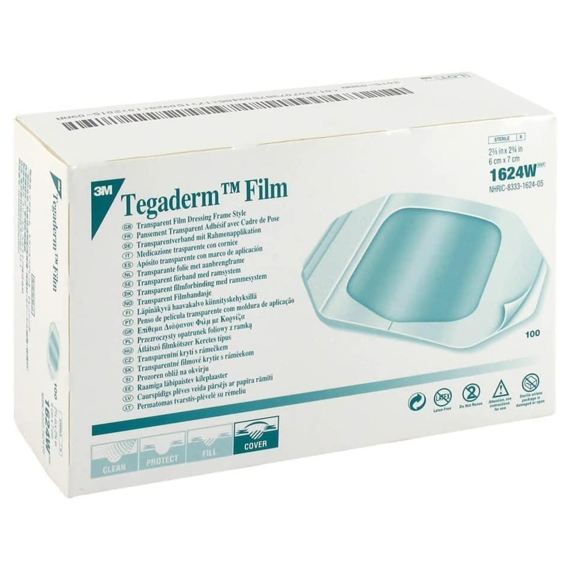 3M Tegaderm Transparent Film Dressing, 2-3/8 x 2-3/4", Sterile - 100 Pack