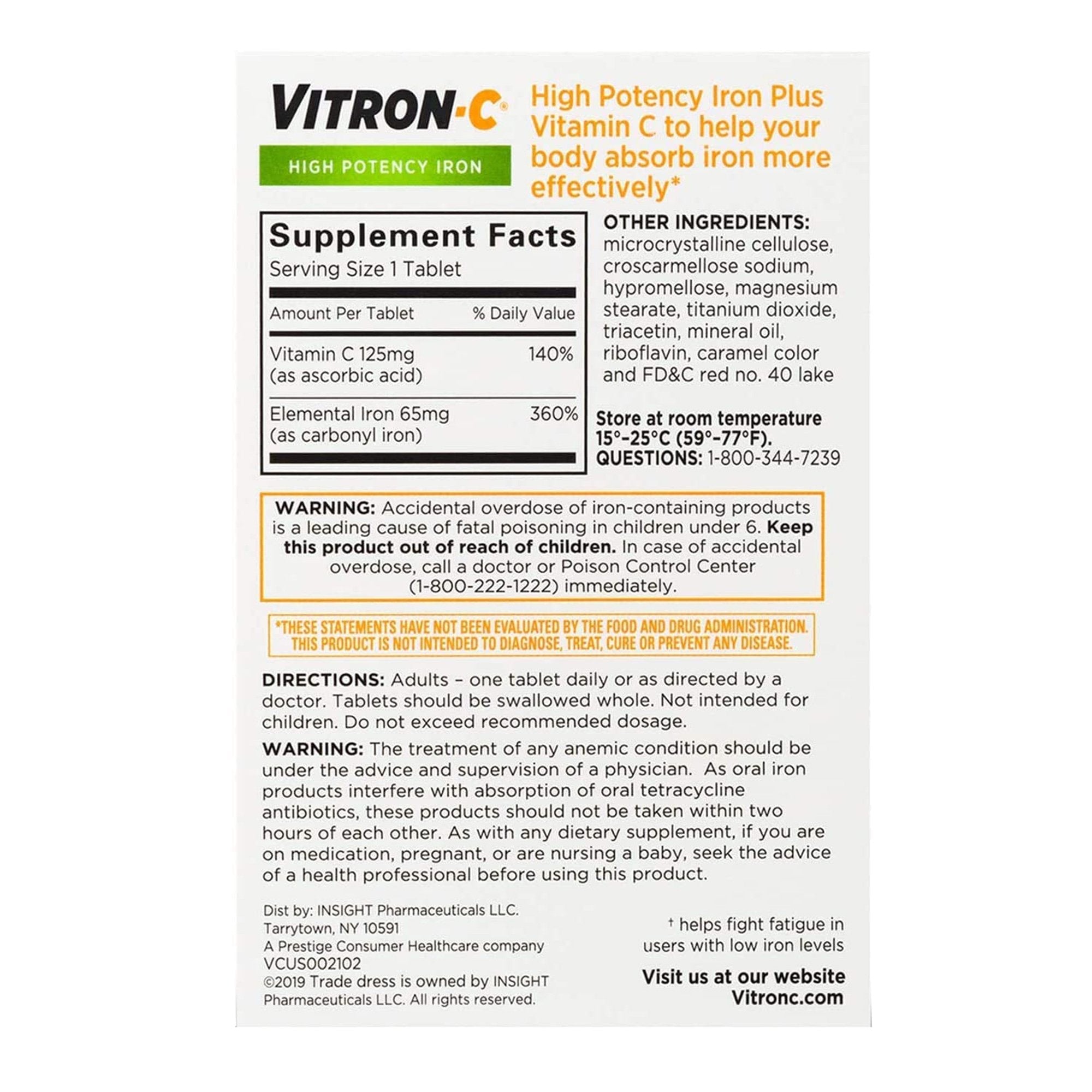 Vitron-C® Ascorbic Acid / Iron Supplement (1 Unit)