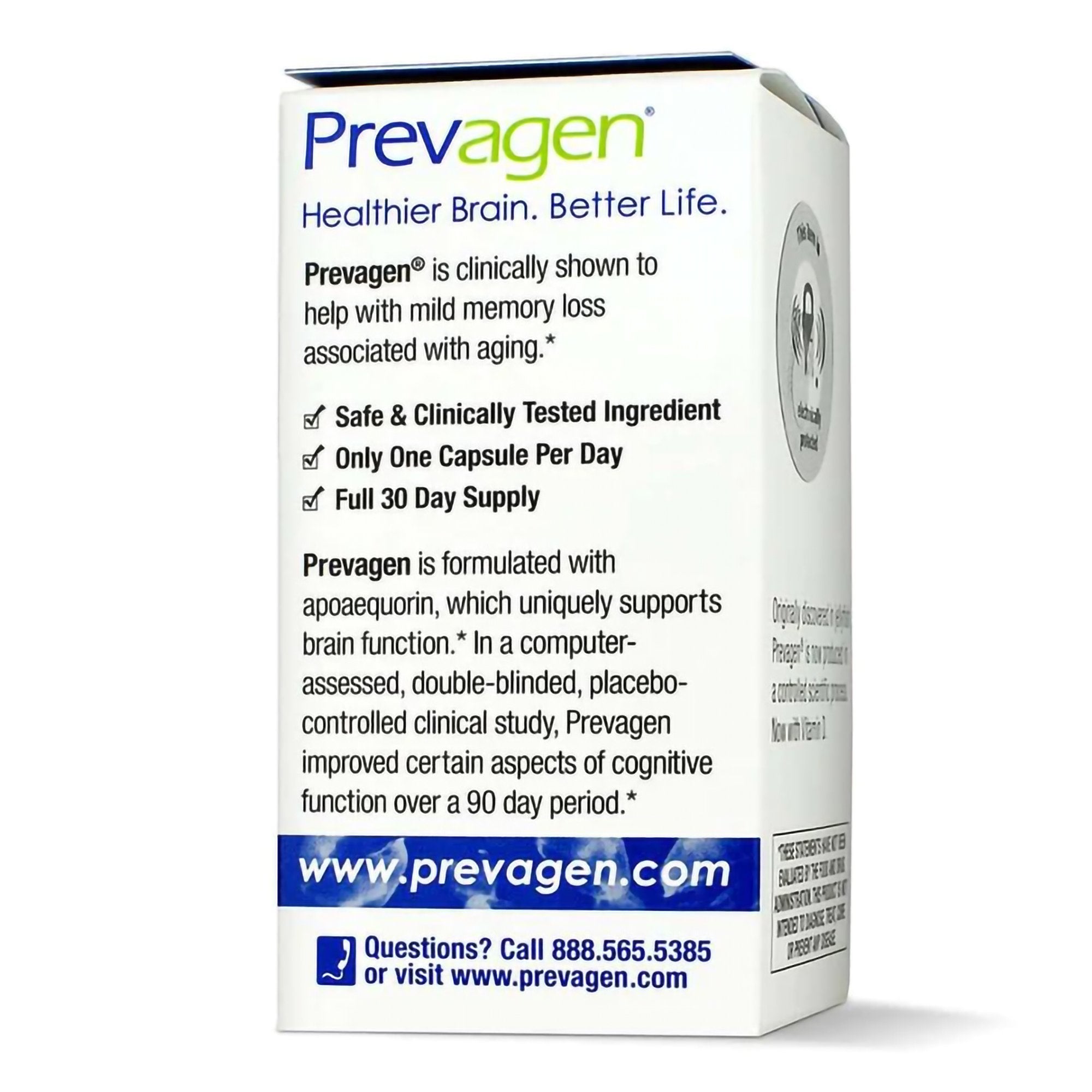 Brain Health Supplement Prevagen® Vitamin D / Apoaequorin 50 mcg / 10 mg Strength Capsule 30 per Bottle (1 Unit)