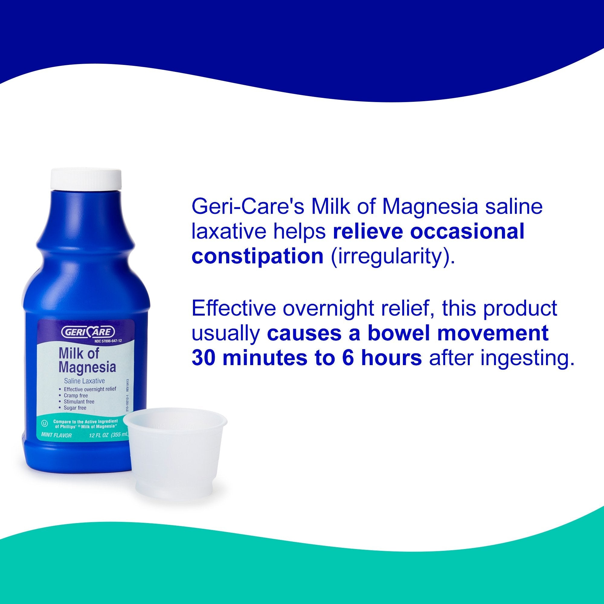 Geri-Care® Magnesium Hydroxide Laxative, 12-ounce Bottle (1 Unit)