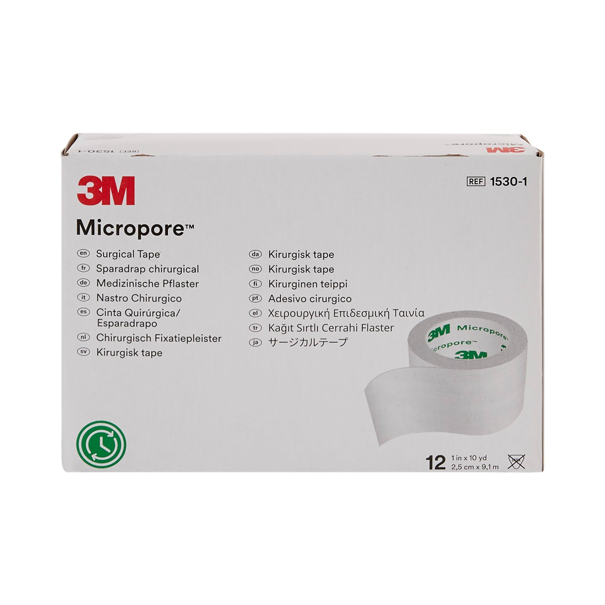 3M Micropore Paper Medical Tape, 1"x10yd, Hypoallergenic, White (120 Units)