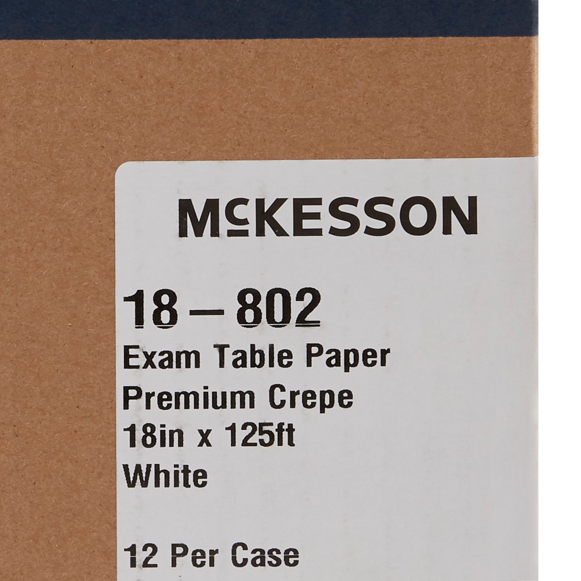 McKesson Crepe Table Paper, 18 Inch x 125 Foot, White (12 Units)
