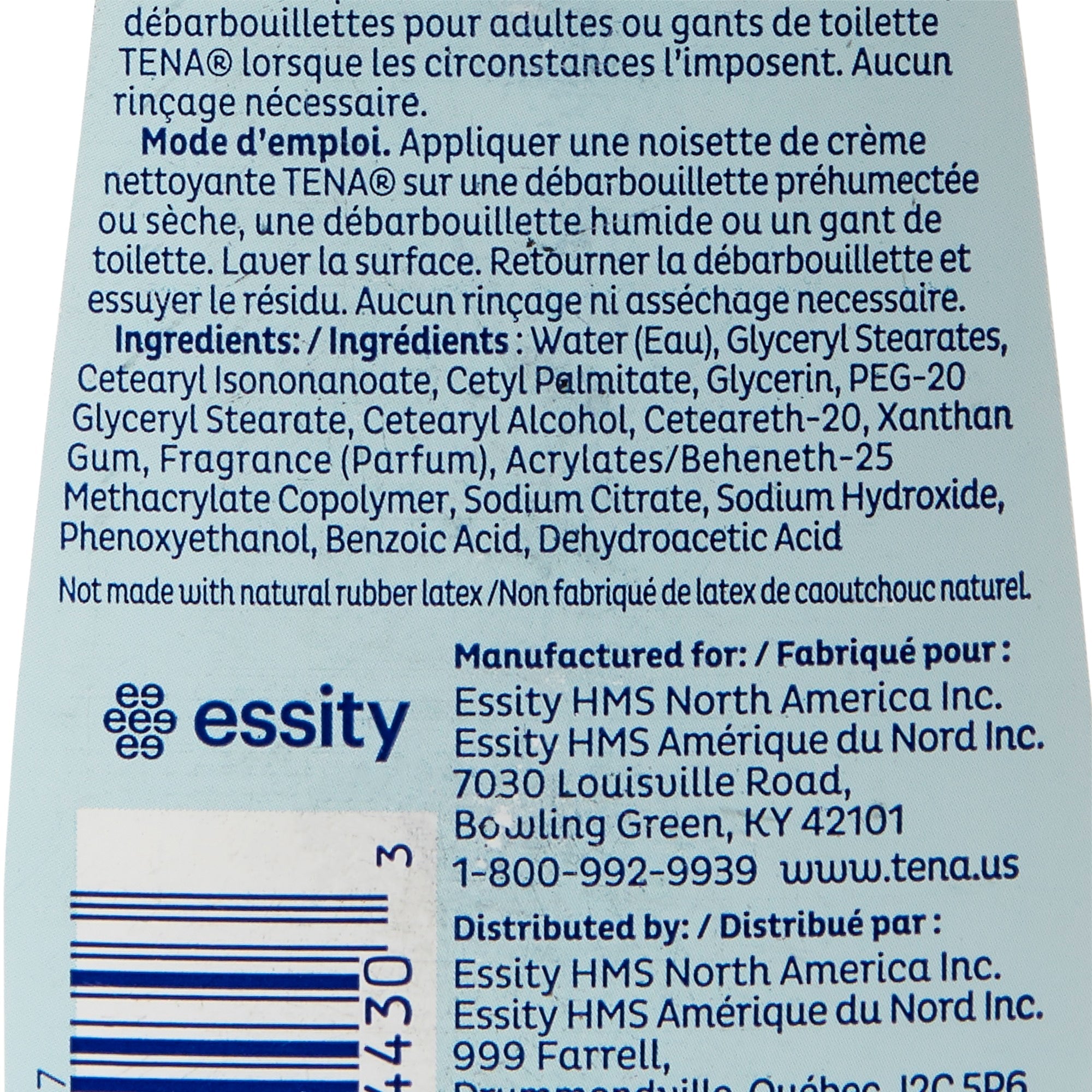 Tena® Body Wash Cleansing Cream, Alcohol-Free, 3-in-1 Formula (10 Units)