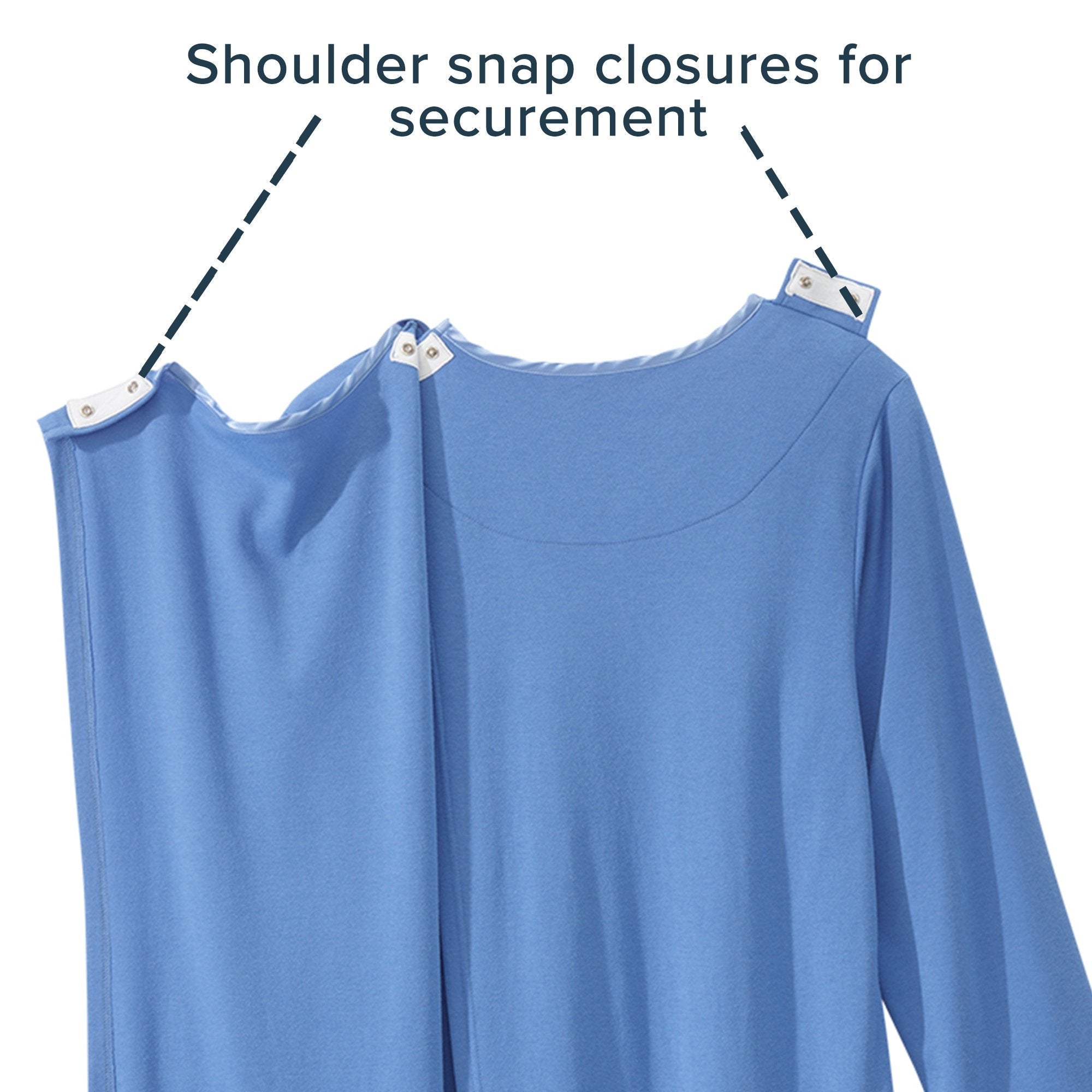 Silverts® Shoulder Snap Patient Exam Gown, Medium, Blue (1 Unit)