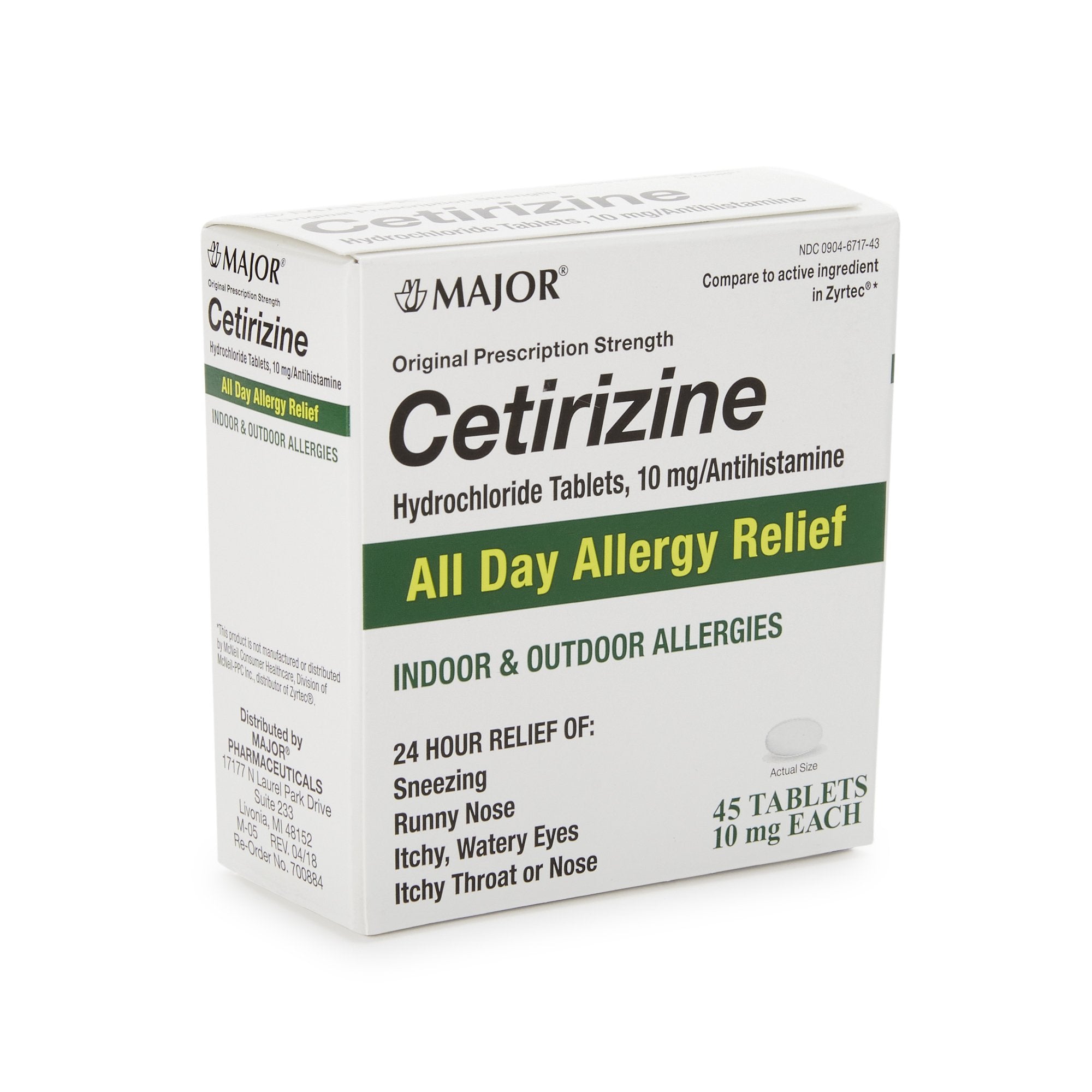 Major® Cetirizine Antihistamine (1 Unit)