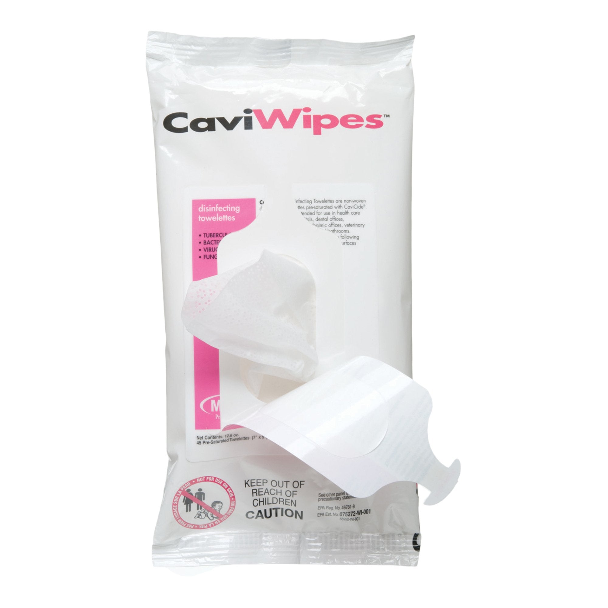 Metrex CaviWipes Disinfectant Wipes - Alcohol-Based, 7x9", 20 Packs