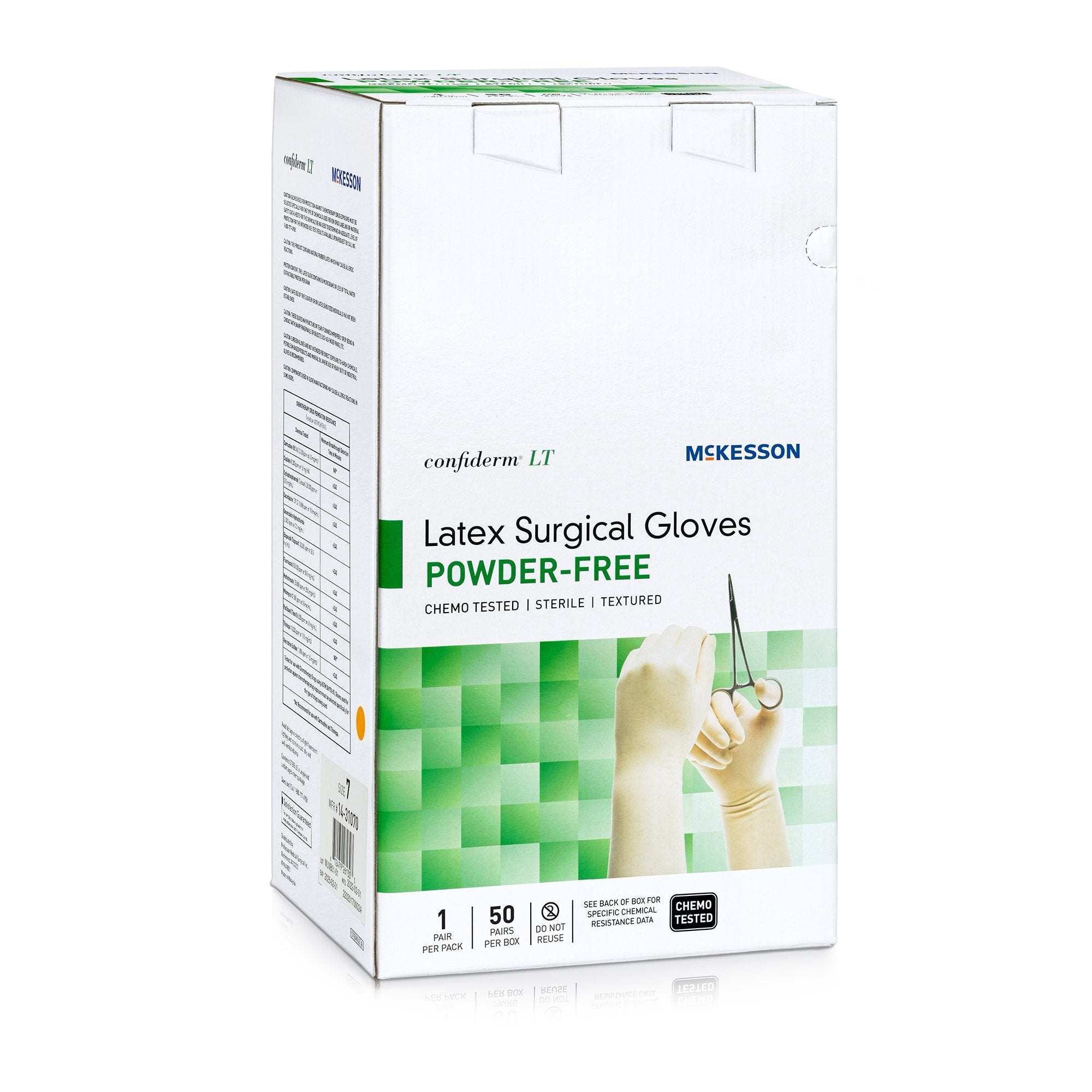 Confiderm® LT Latex Surgical Glove, Size 7, Ivory (50 Units)