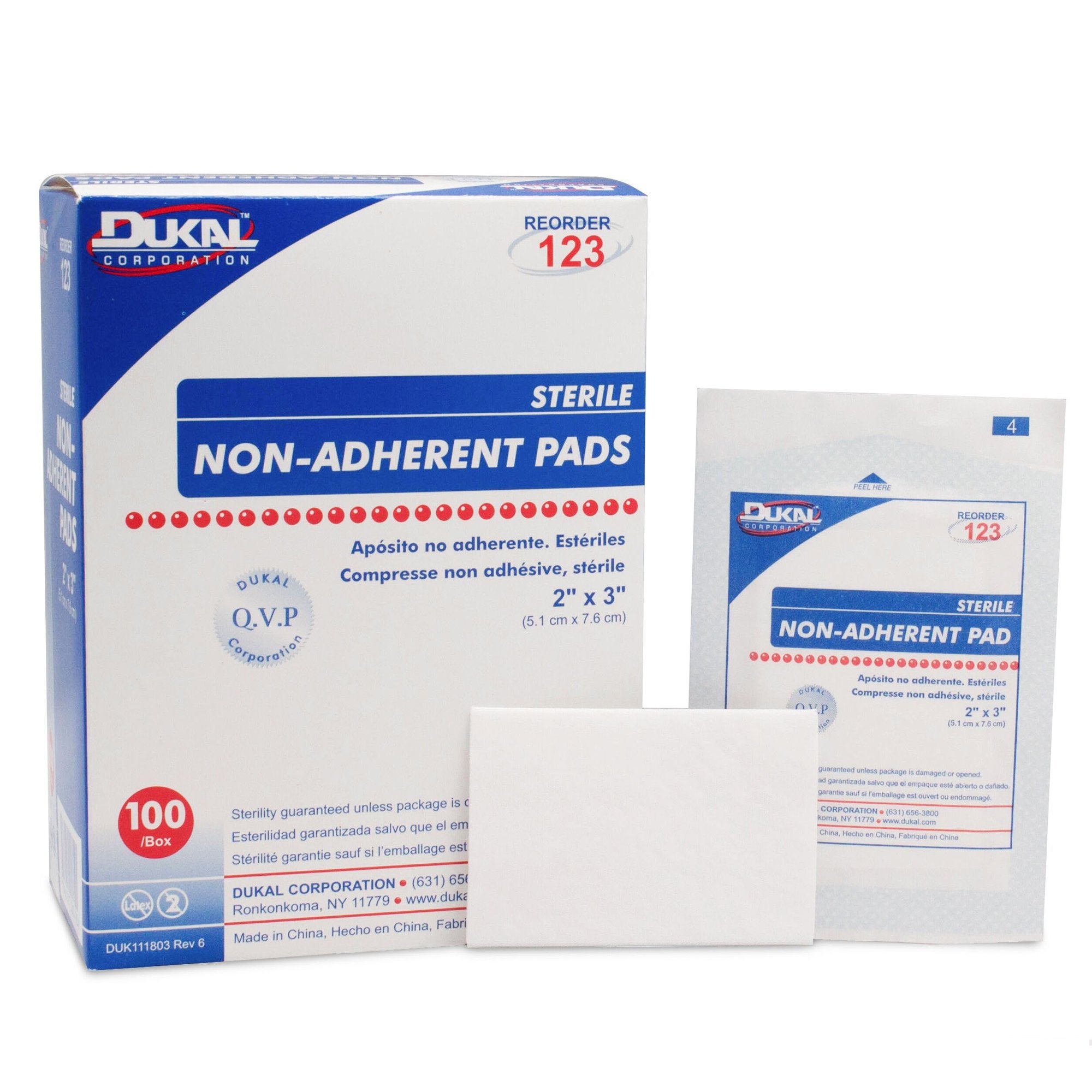 Dukal™ Non-Adherent Dressing, 2 x 3 Inch (100 Units)