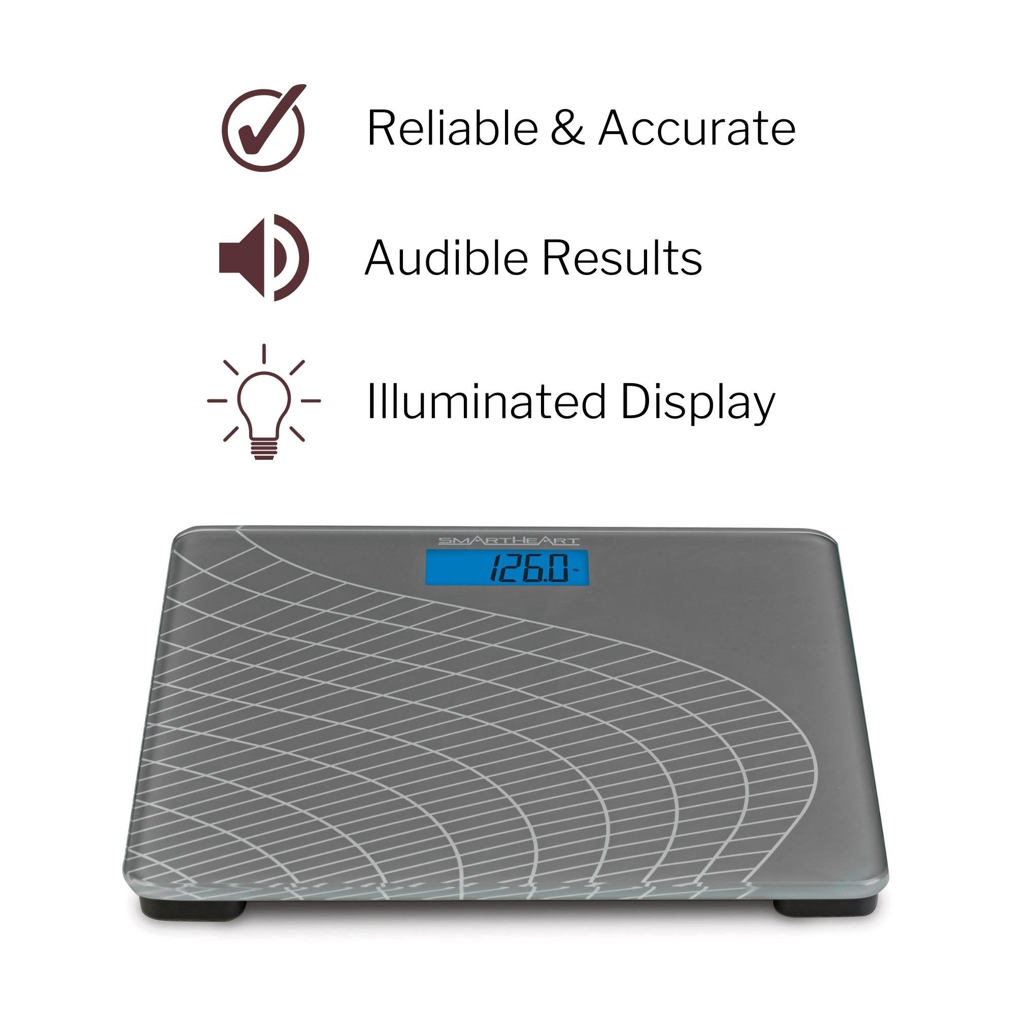 SmartHeart Talking Scale, Digital Bathroom Scale, 438 lbs Capacity (1 Unit)