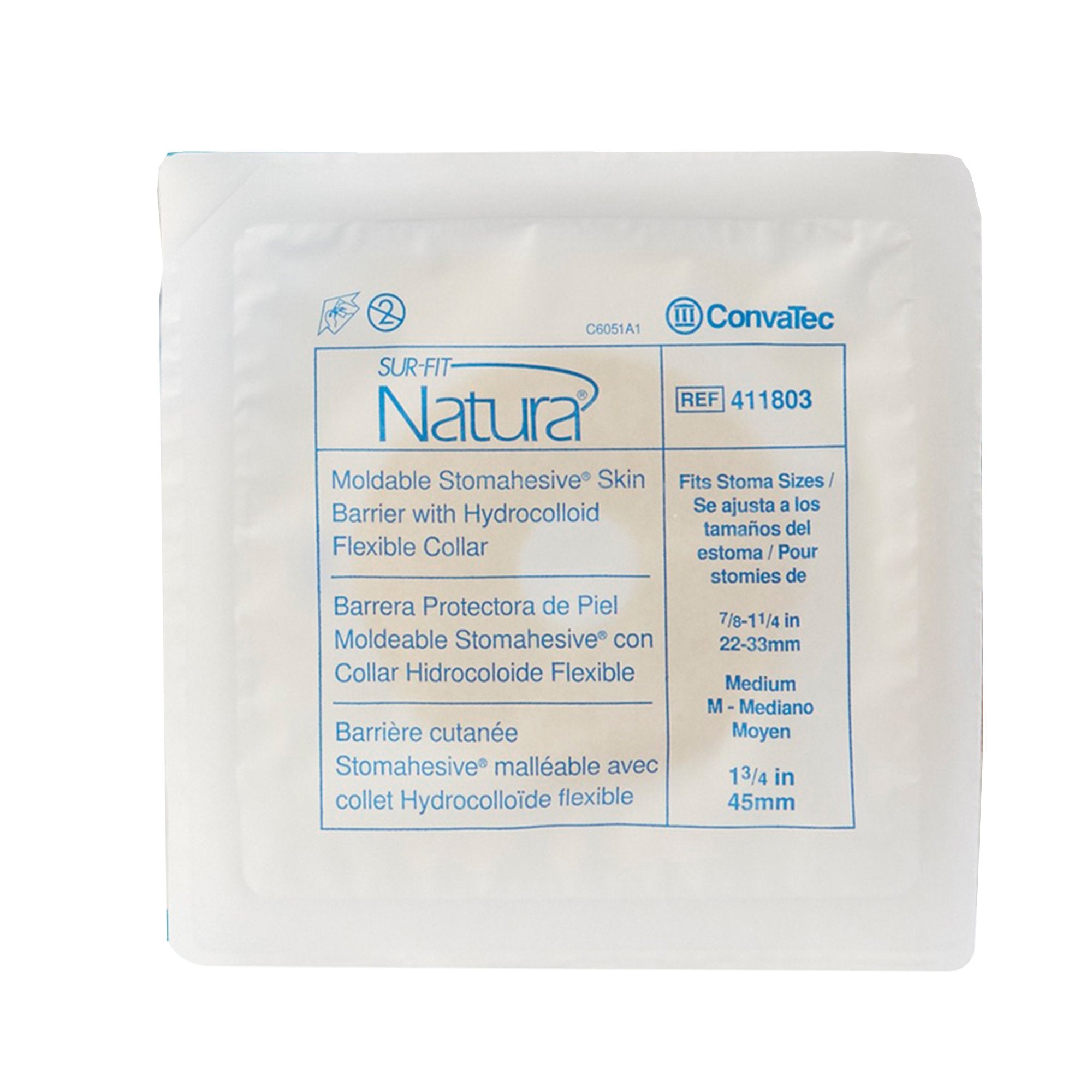 Sur-Fit Natura® Stomahesive® Ostomy Barrier With 7/8-1¼ Inch Stoma Opening (10 Units)