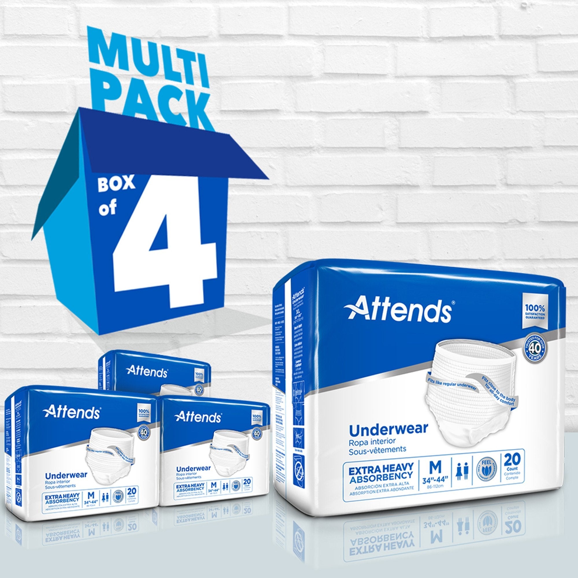 Attends® Care Moderate Absorbent Underwear, Regular (80 Units)