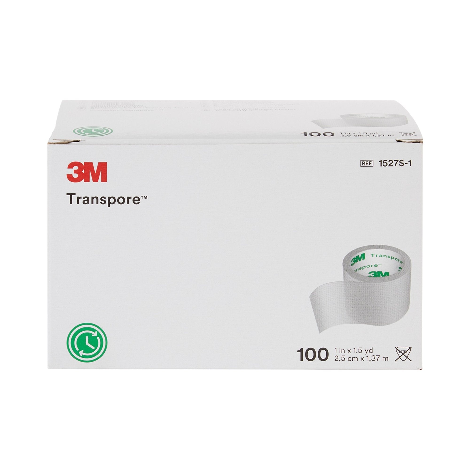 3M™ Transpore™ Plastic Medical Tape, 1 Inch x 1-1/2 Yard, Transparent (500 Units)