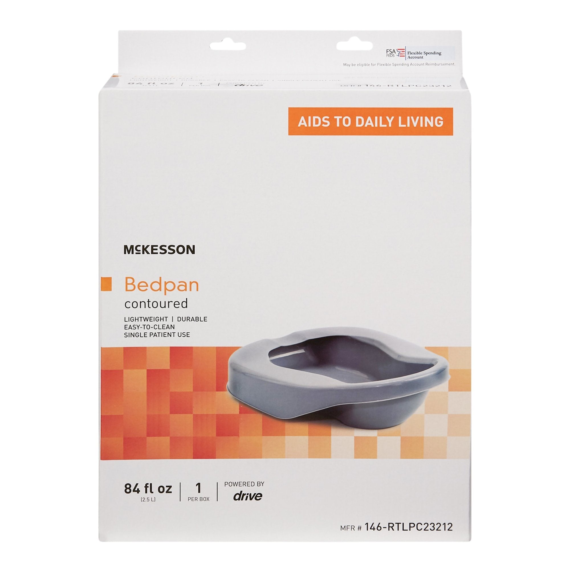 McKesson Reusable Contoured Bedpan, 84 oz. (1 Unit)