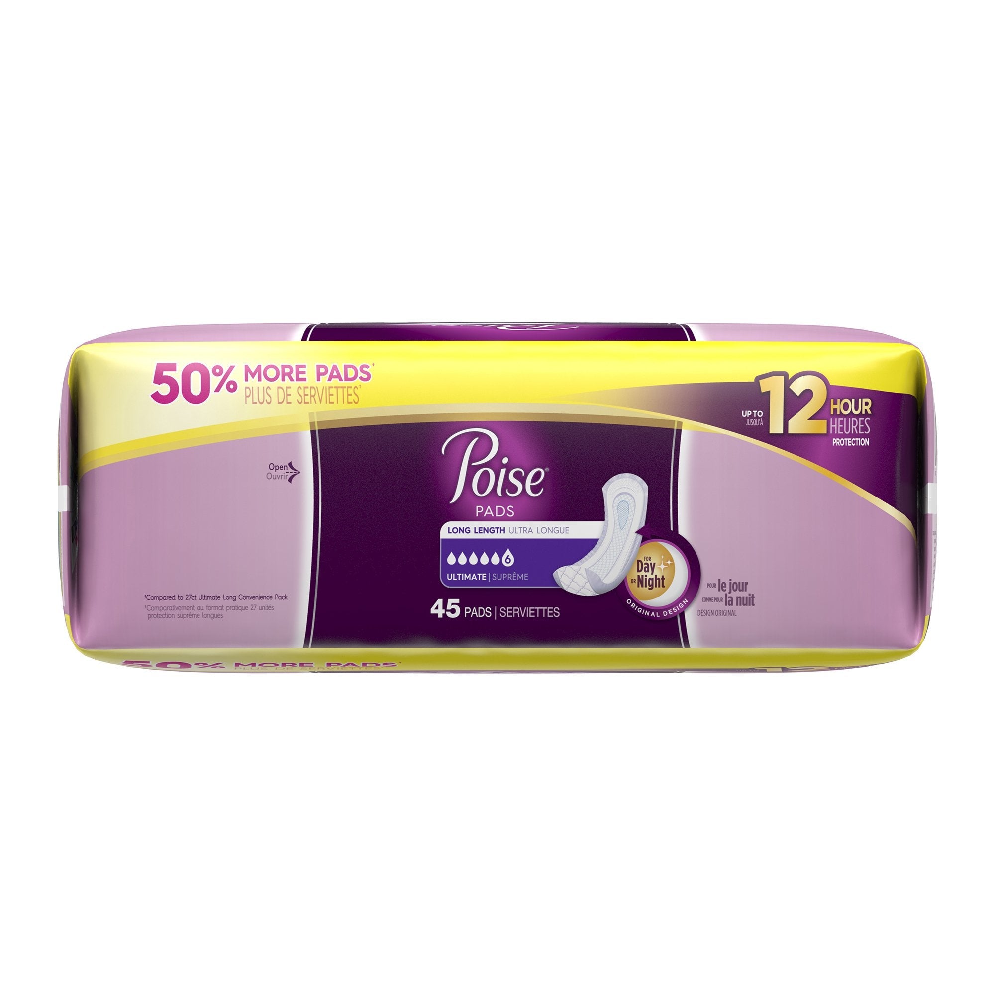 Poise Bladder Control Pads, 15.9" Heavy Absorbency, 45 Count