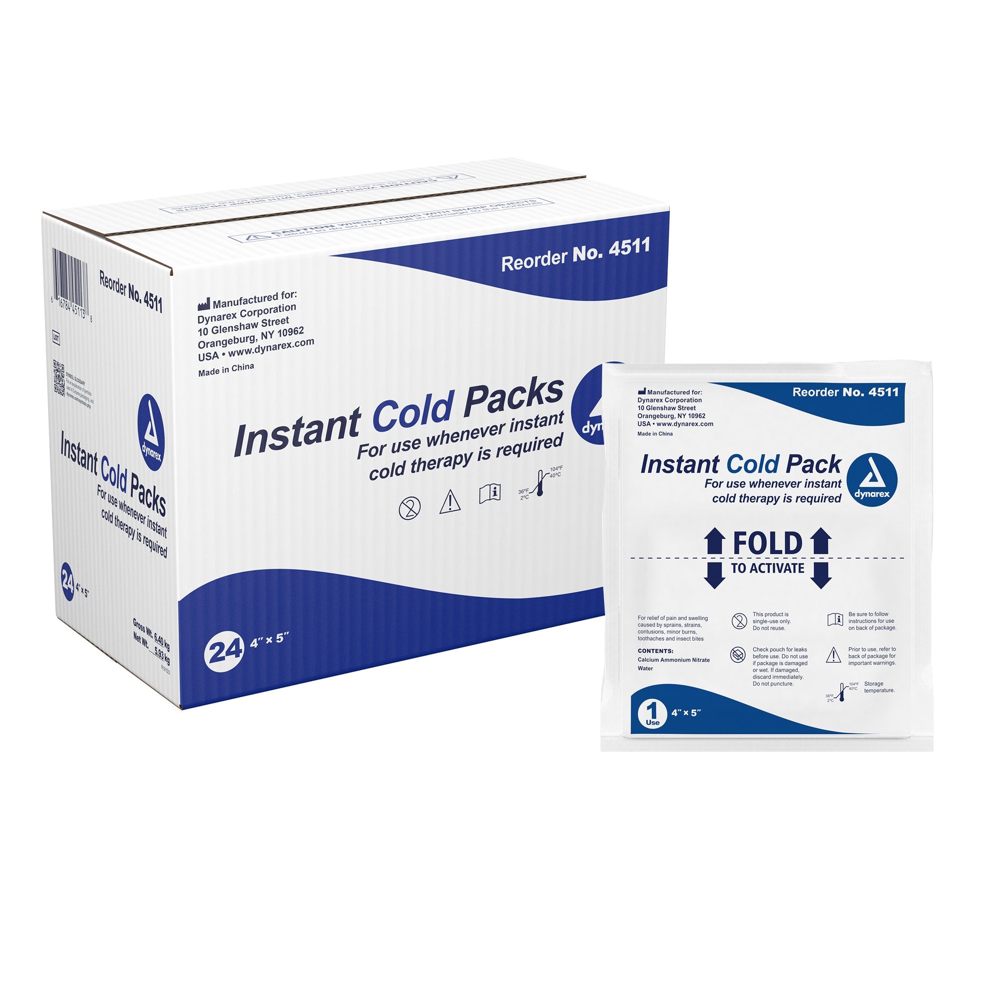 dynarex® Instant Cold Pack, 4 x 5 Inch (24 Units)