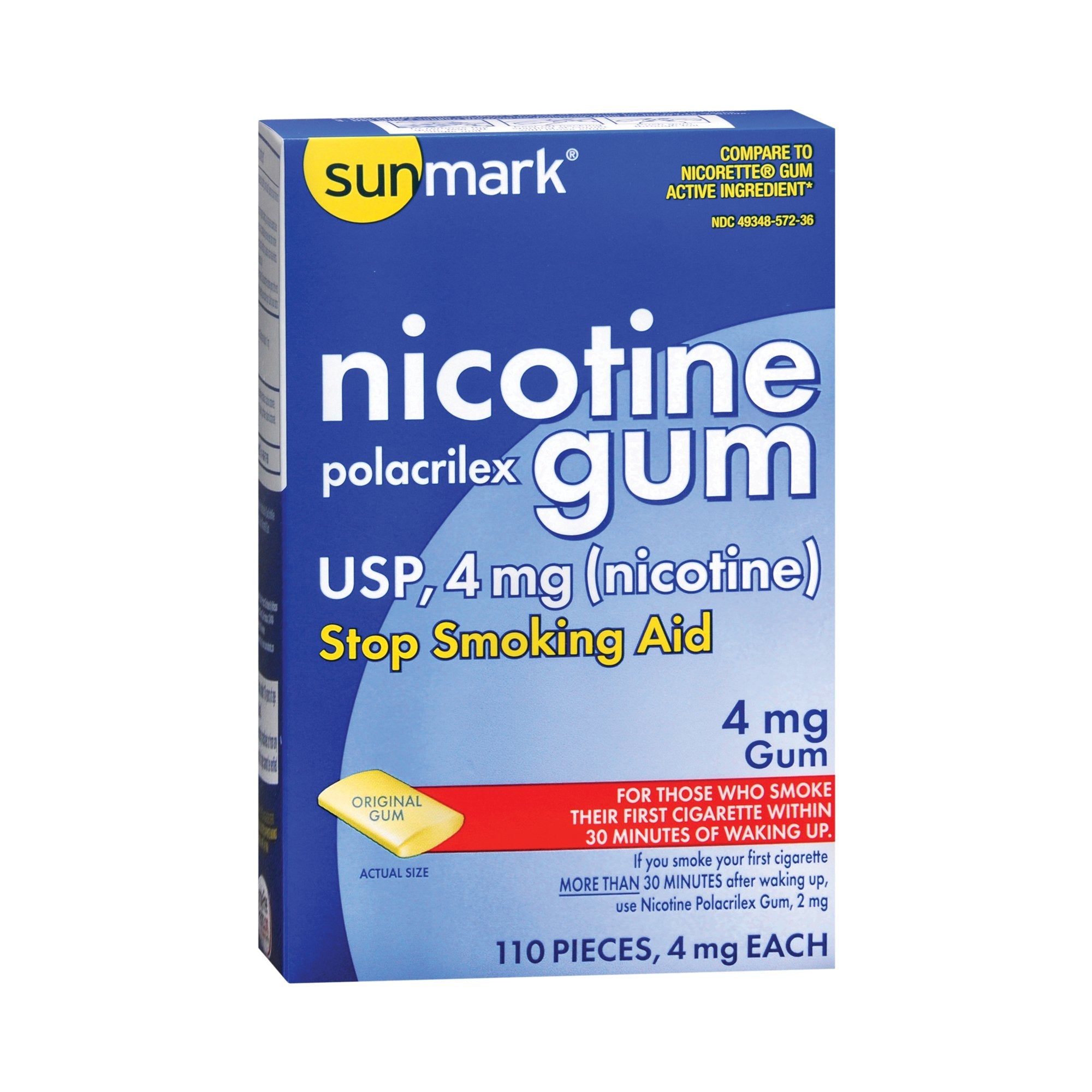 sunmark® 4 mg Nicotine Polacrilex Stop Smoking Aid (110 Units)