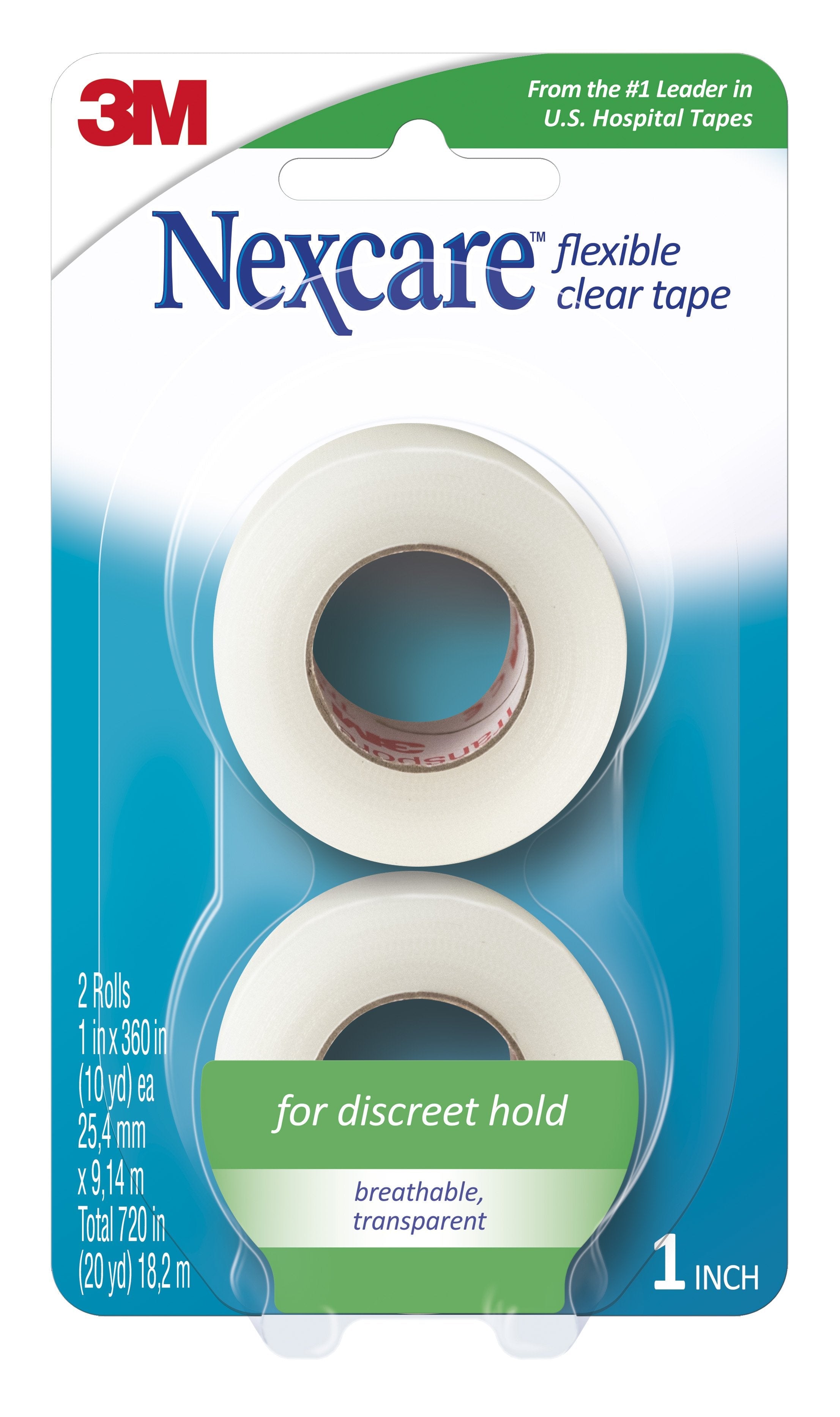 3M™ Nexcare™ Flexible Stretchy Fabric Medical Tape, 1 Inch x 10 Yard, Clear (48 Units)