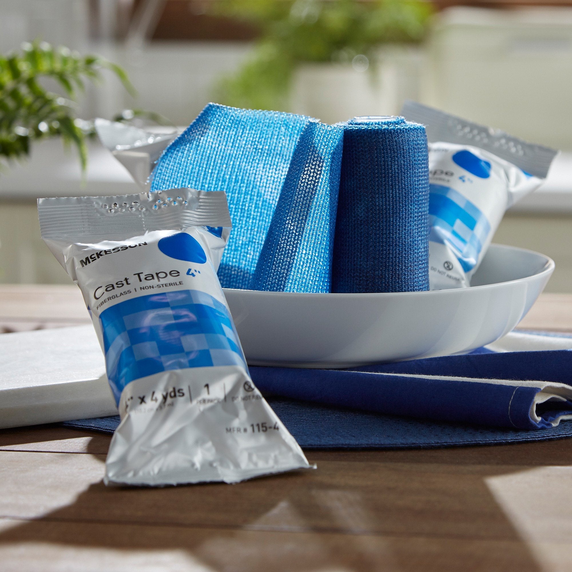 McKesson Blue Cast Tape, 4 Inch x 4 Yard (10 Units)