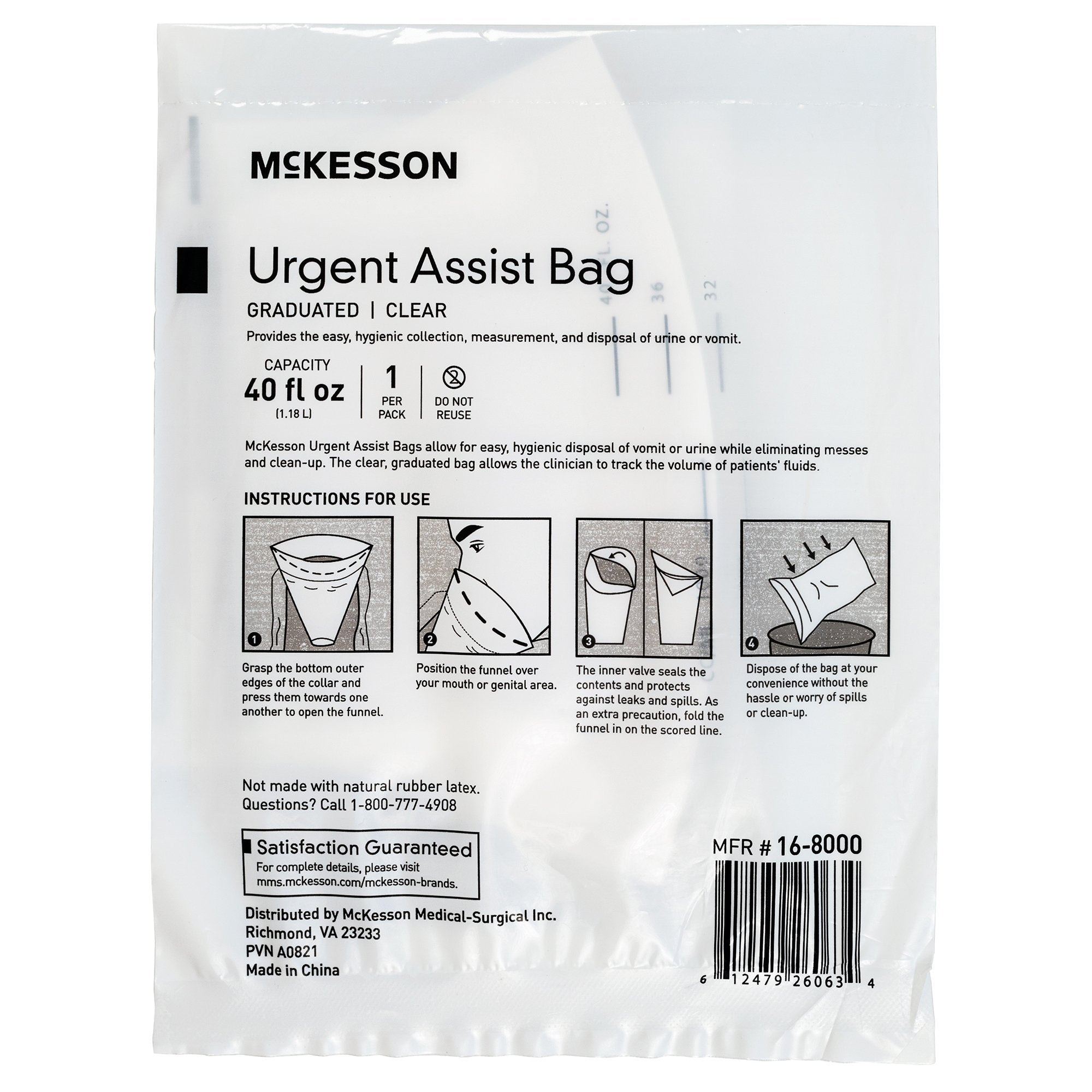 Emesis Bag McKesson 40 oz. Clear (12 Units)