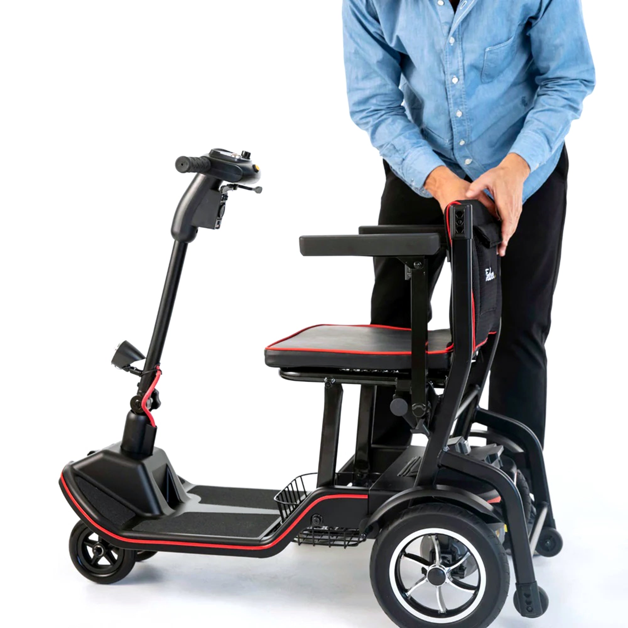 Feather Scooter - Compact 4-Wheel Electric, 265 lbs Capacity, 18" Seat