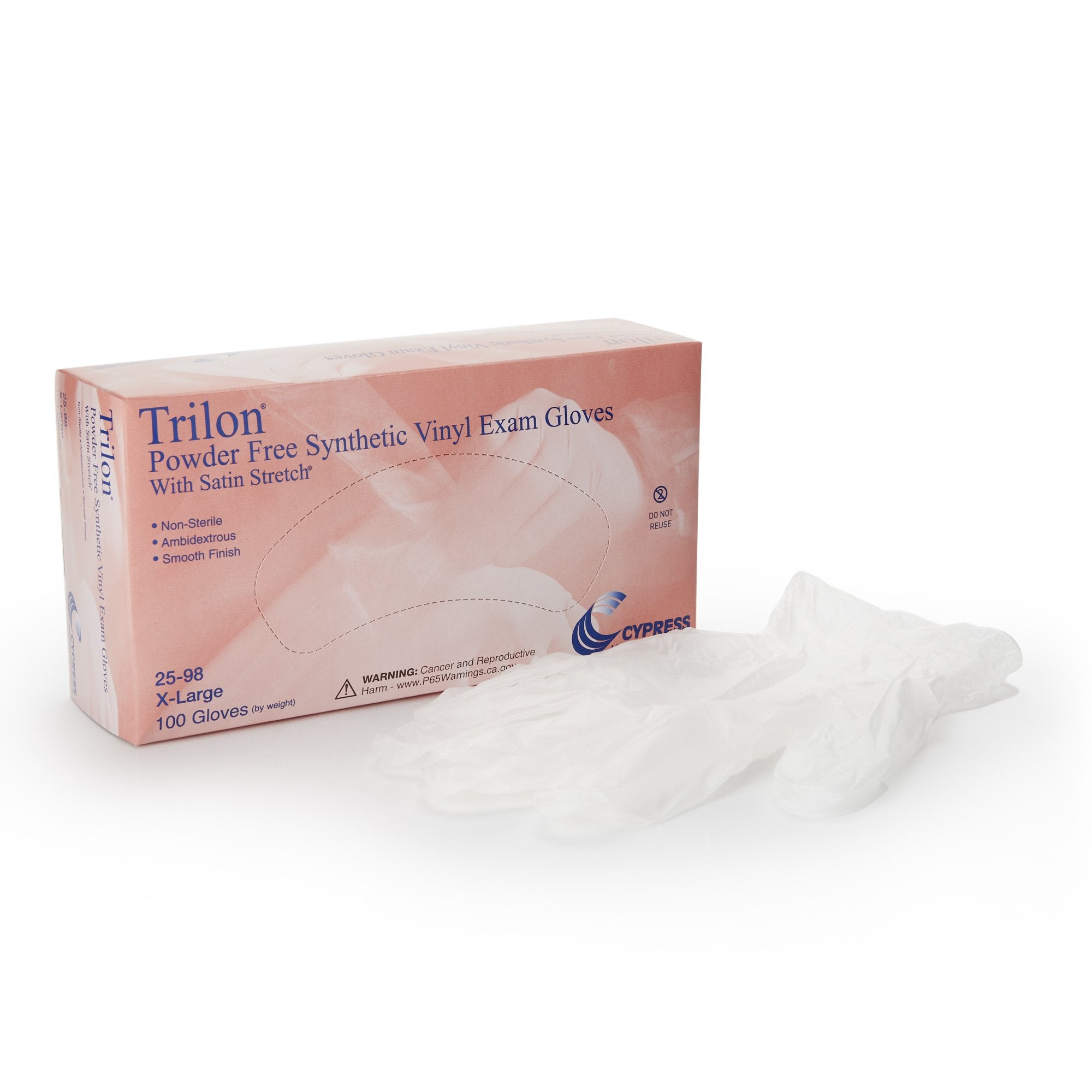 Trilon® Vinyl Exam Glove, Extra Large, Clear (1000 Units)