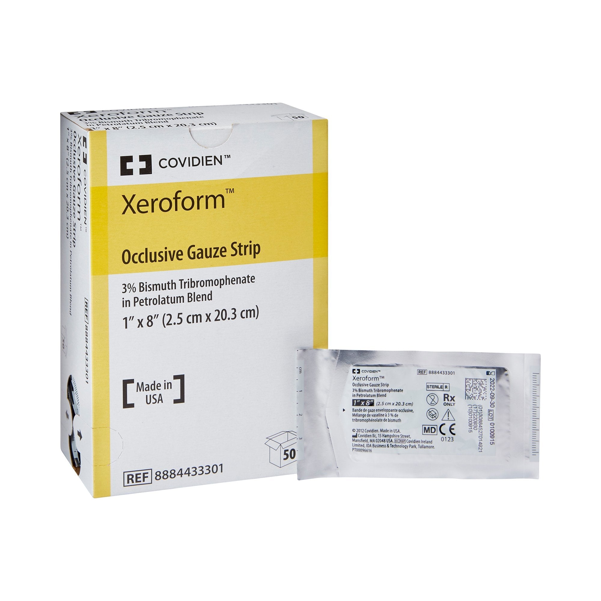 Xeroform™ Occlusive Xeroform Petrolatum Impregnated Dressing, 1 x 8 inch (50 Units)