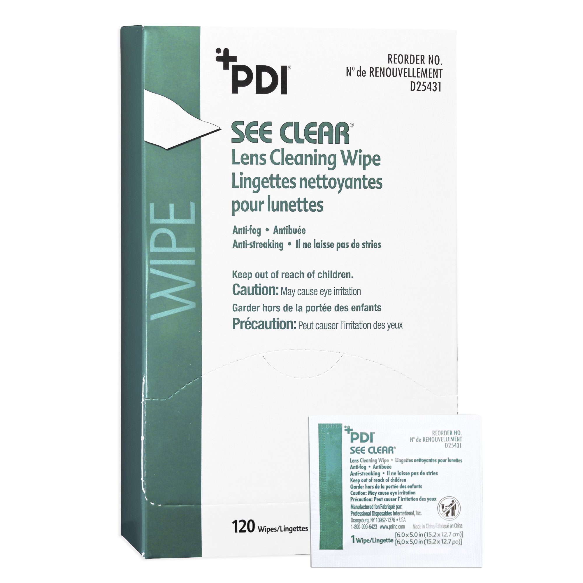 See Clear® Eye Glass Cleaning Wipes (120 Units)