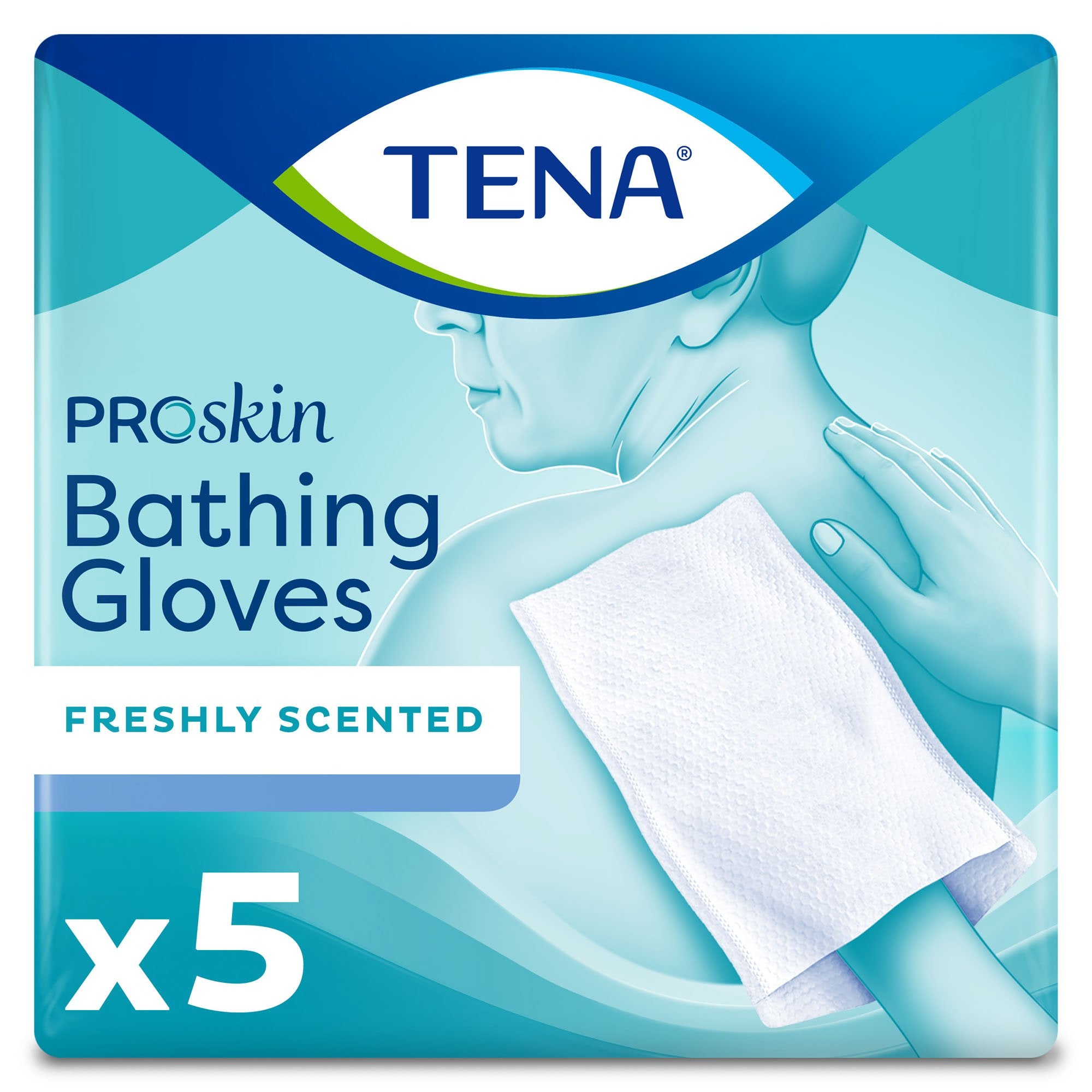 TENA® ProSkin™ Bathing Gloves, Freshly Scented (5 Units)