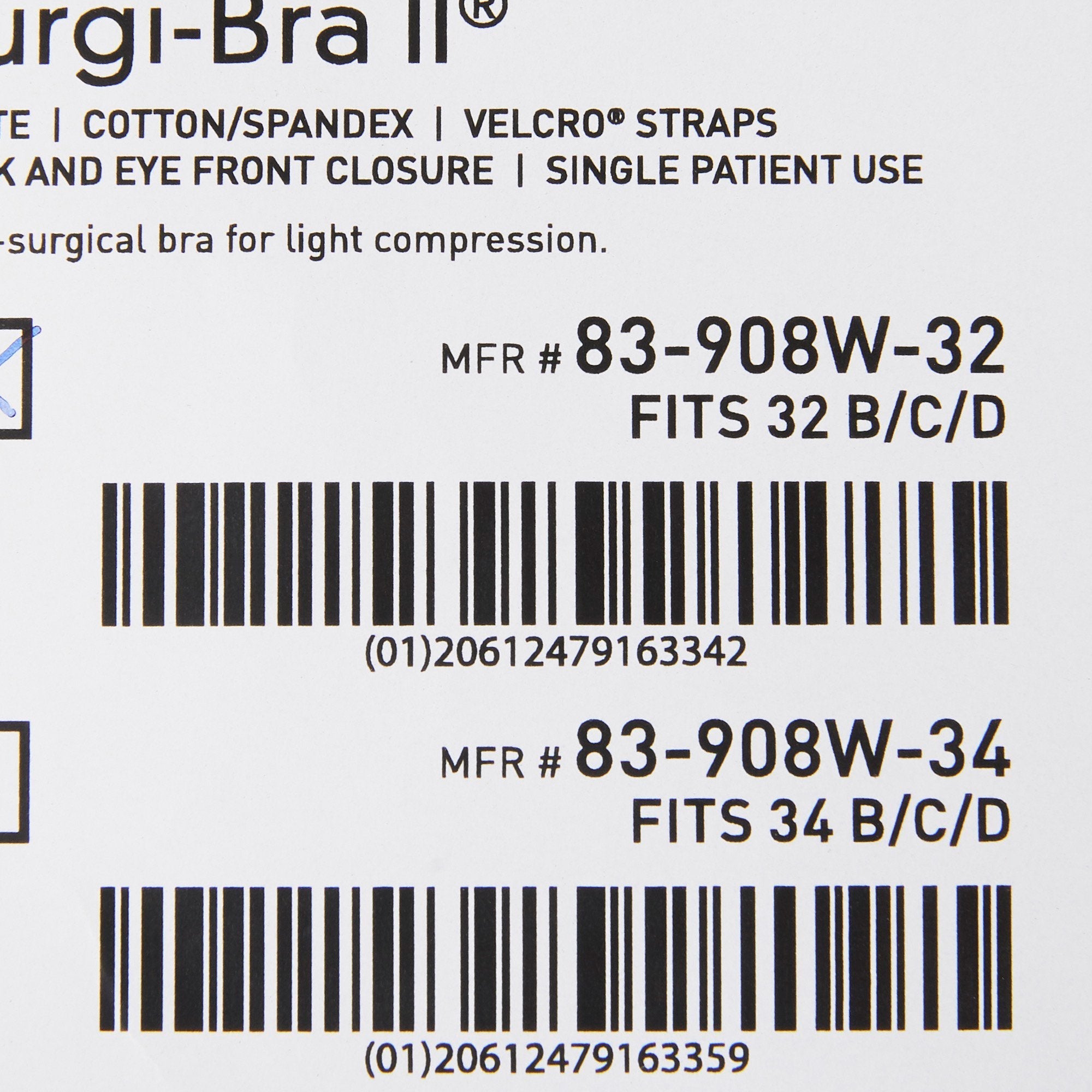 McKesson Surgi-Bra® II, 32 Inch, White (1 Unit)